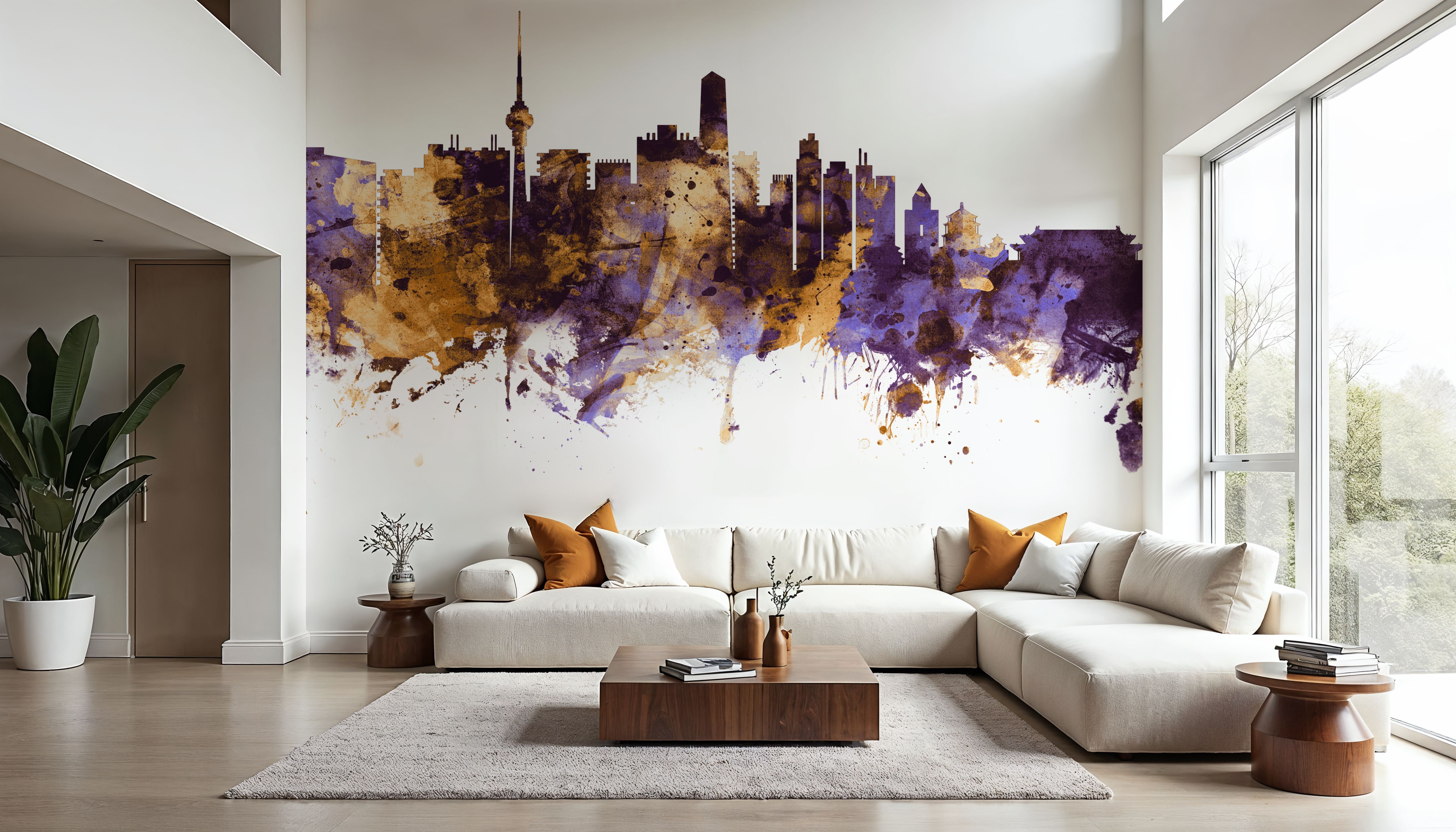 Beijing Skyline Purple & Gold