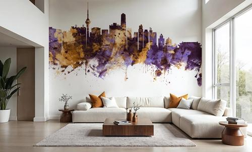 Beijing Skyline Purple & Gold