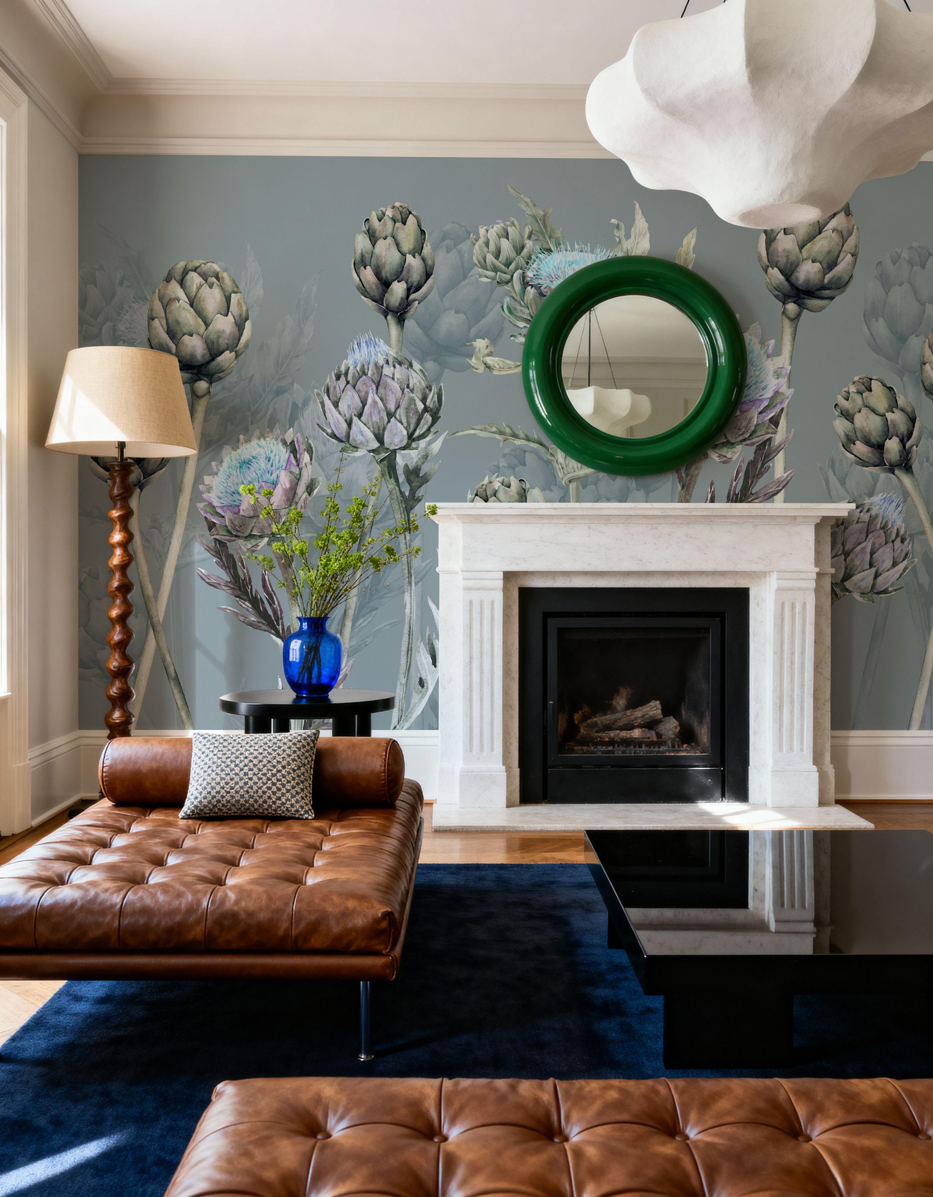 Artichoke Blooms, French Blue