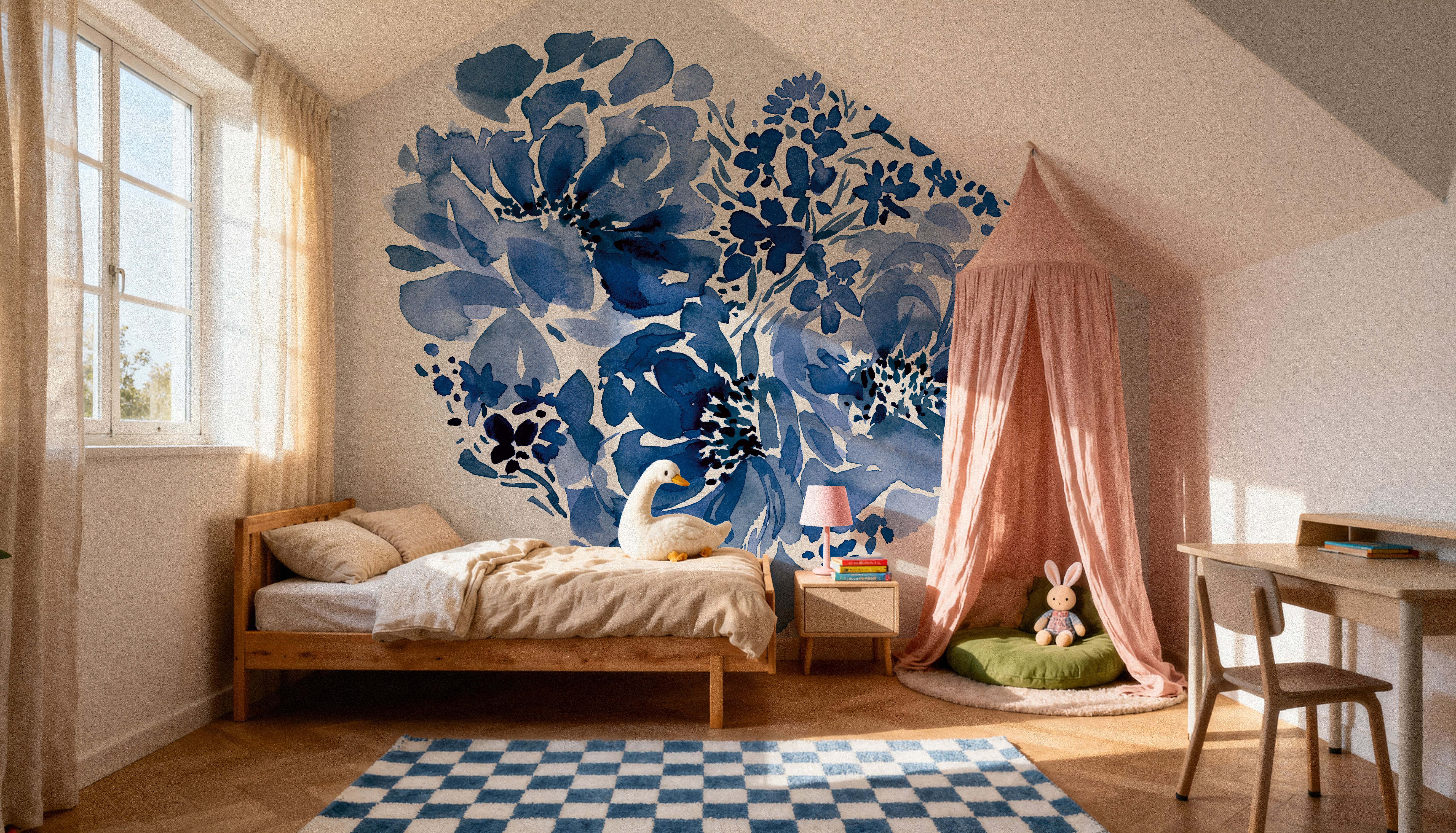 Blue Floral Heart