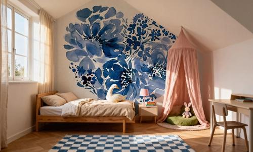 Blue Floral Heart