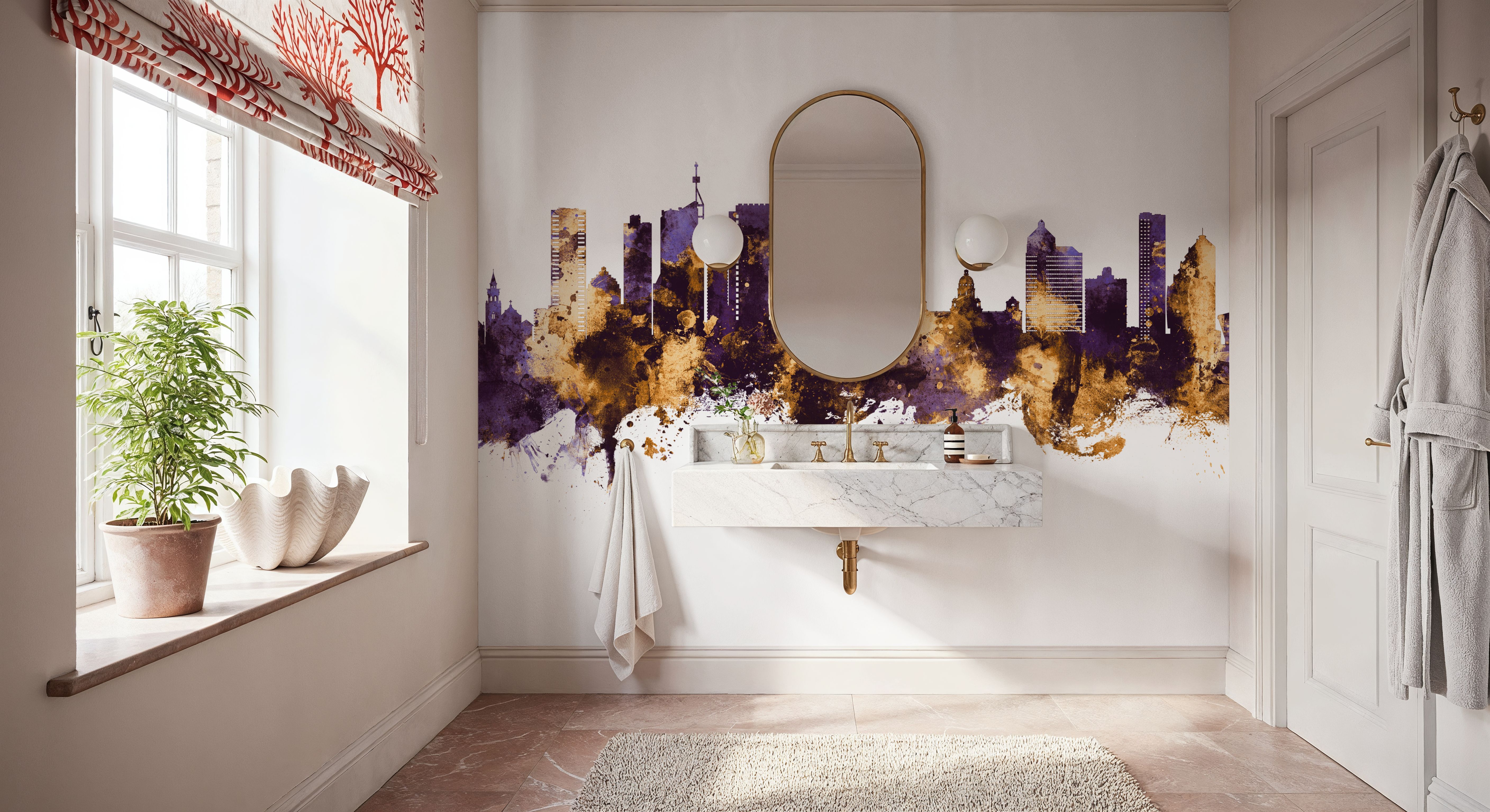 Durban South Africa Skyline Purple & Gold