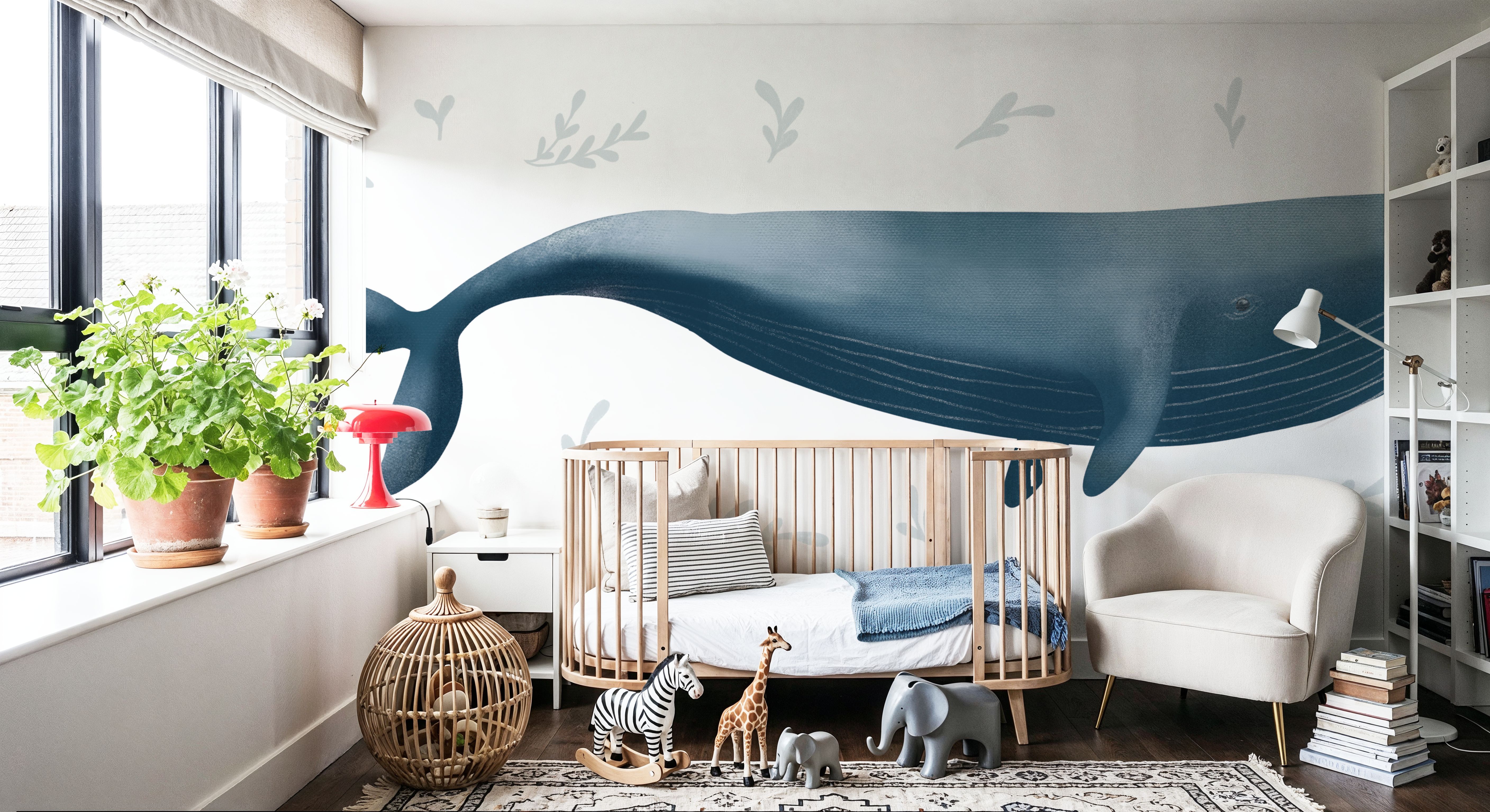 Ocean Life Whale on White