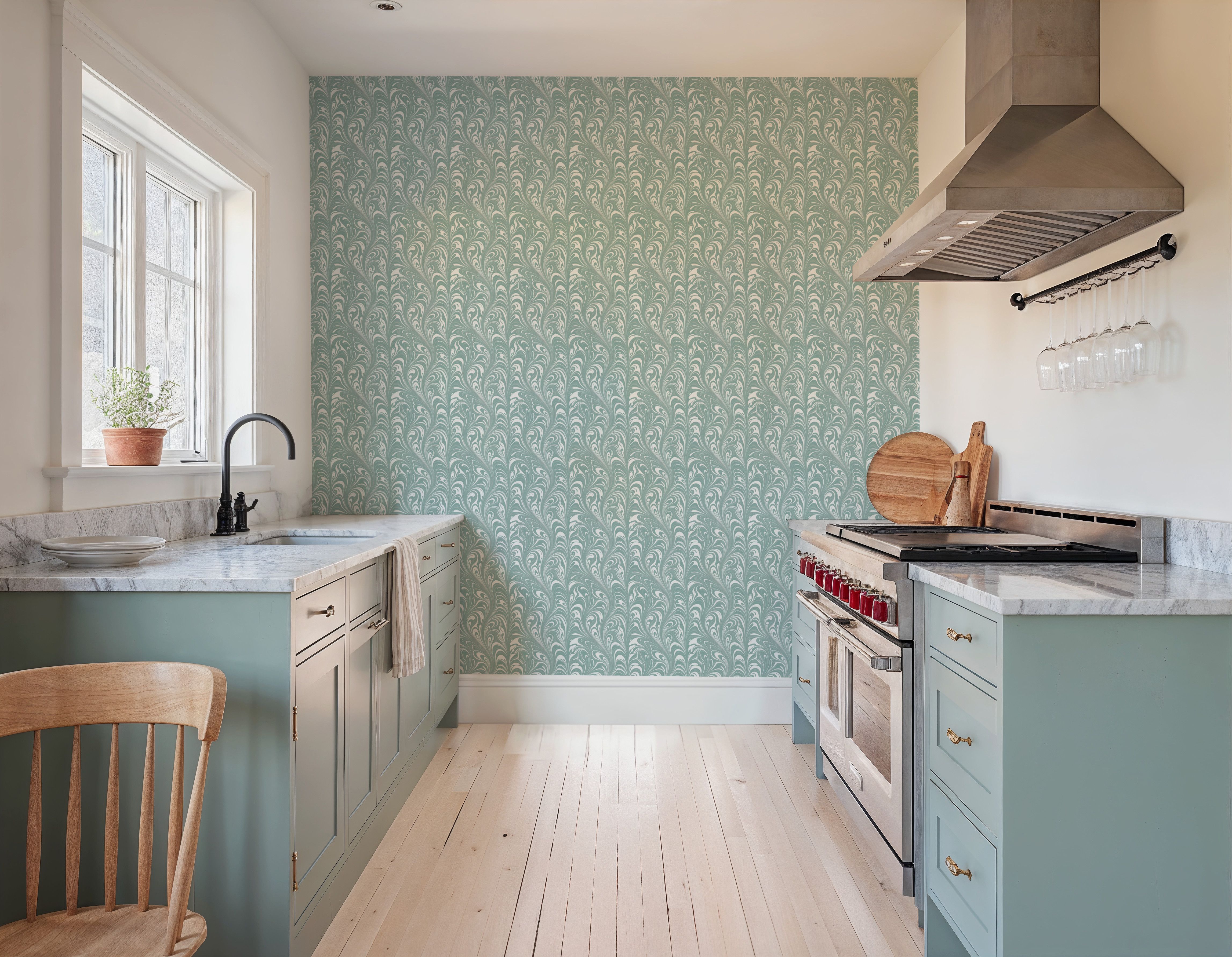 Marbelized Flow, Duck Egg, Tapeet