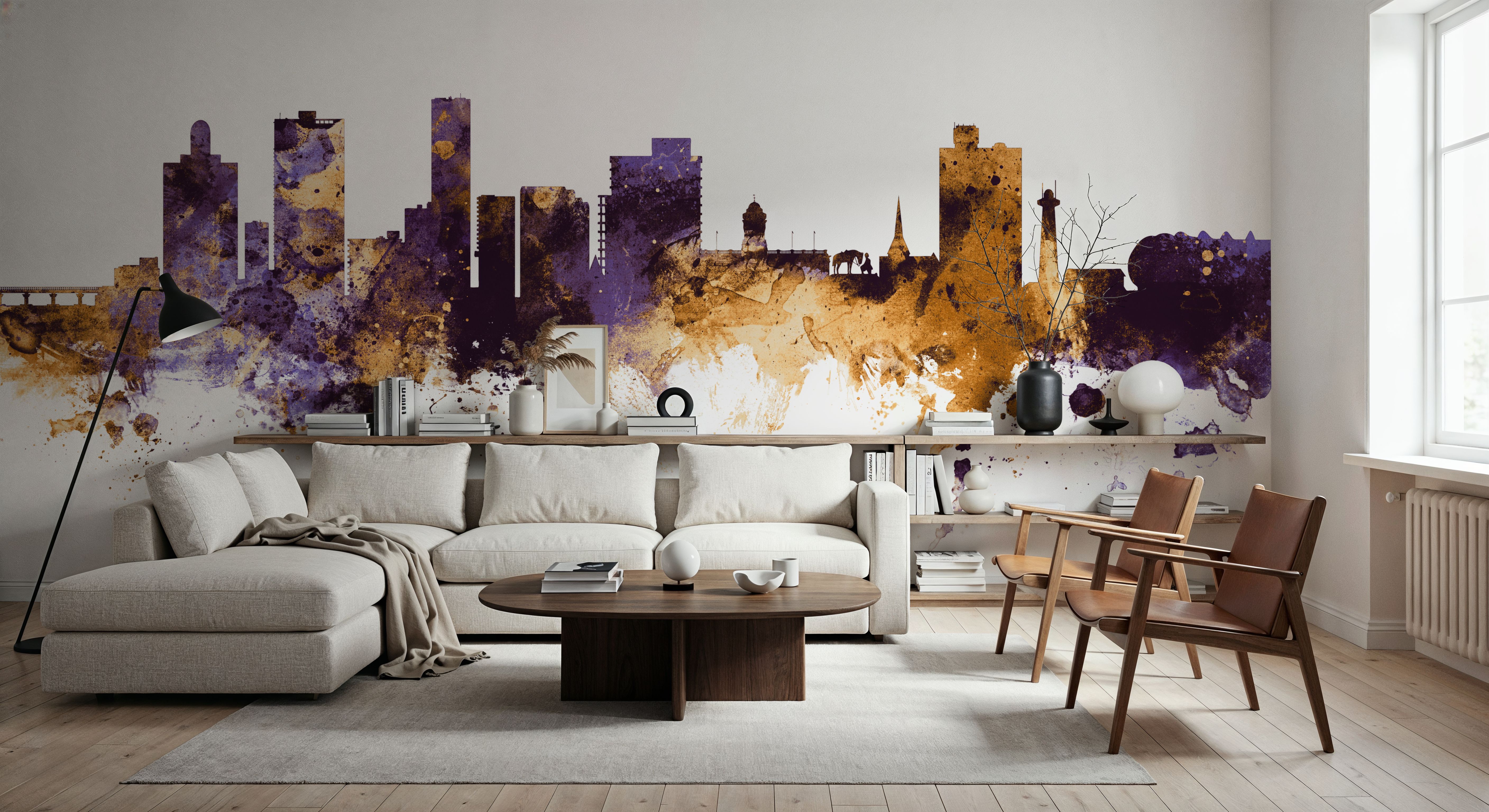 Port Elizabeth South Africa Skyline Purple & Gold