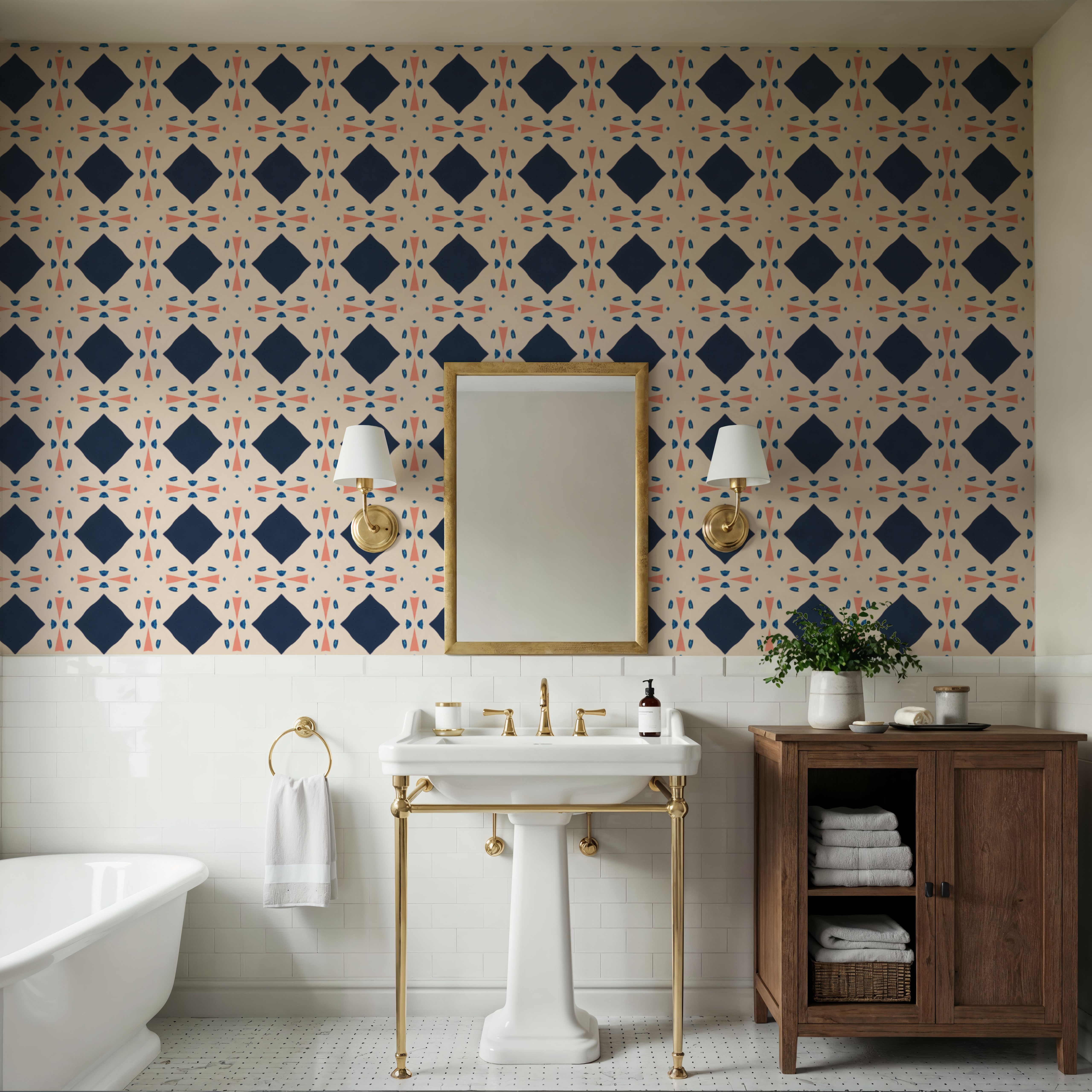 Kaleidoscope Blue And Coral