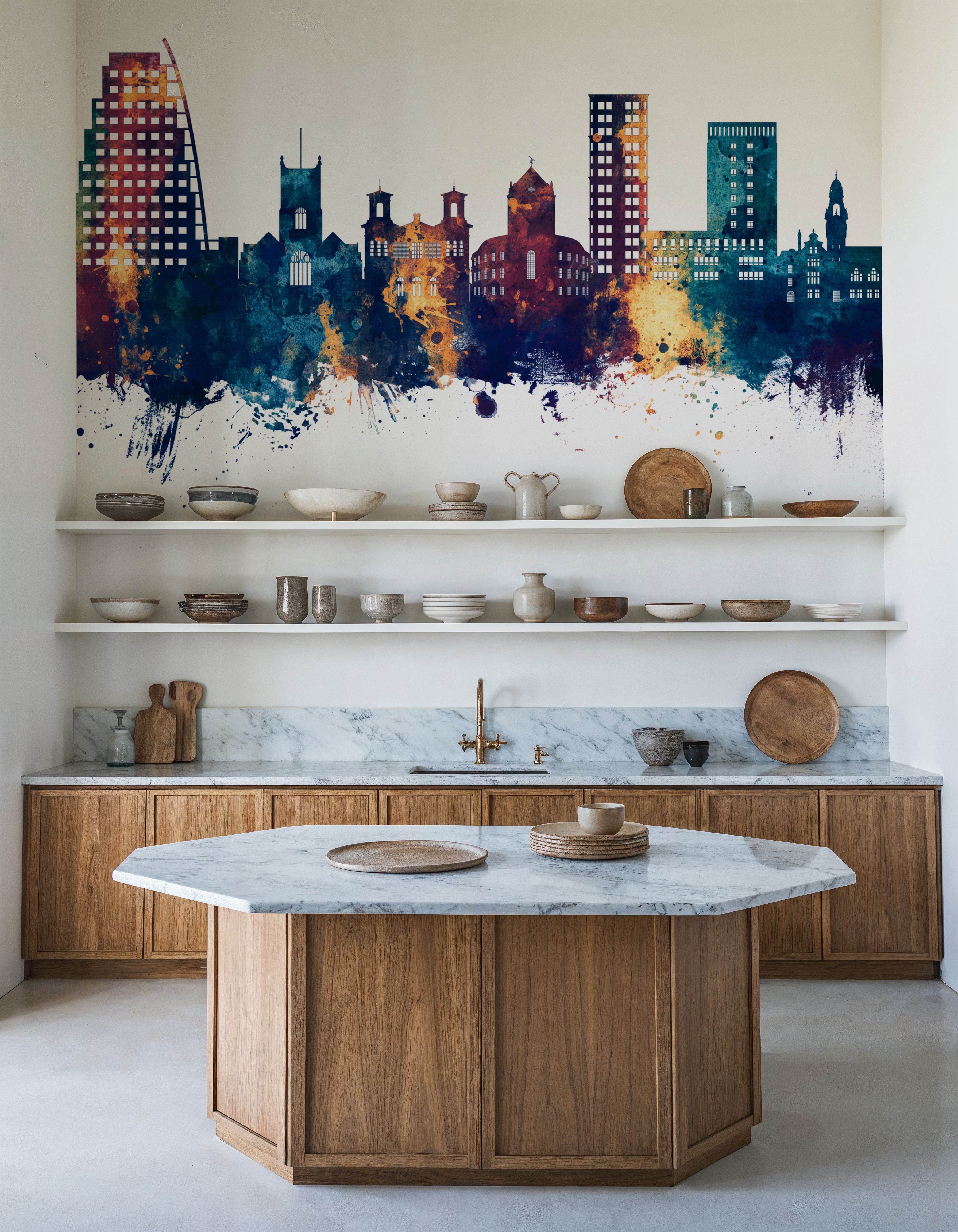 Kingston upon Thames England Skyline Blue & Bronze