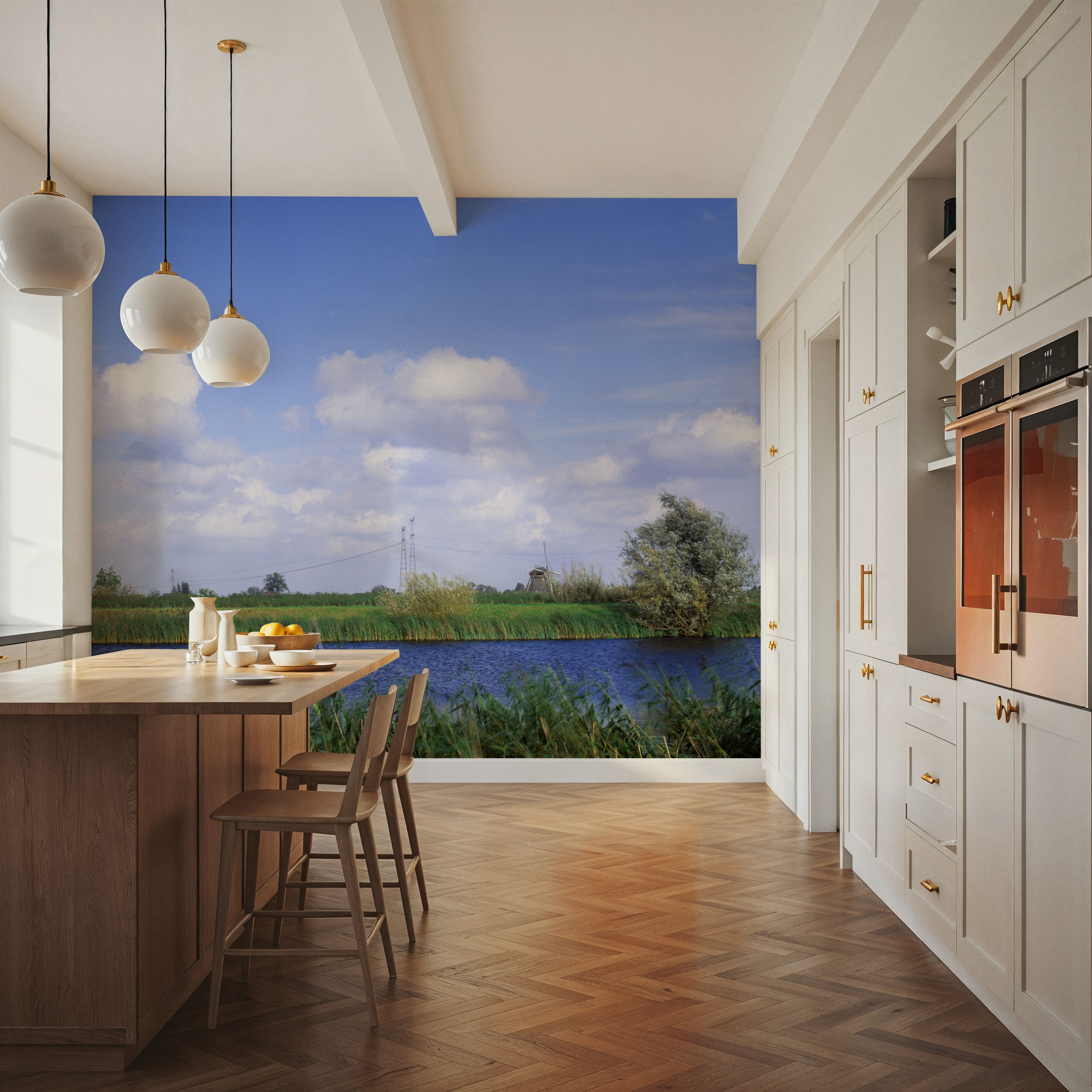 Dutch Riverside Windmill