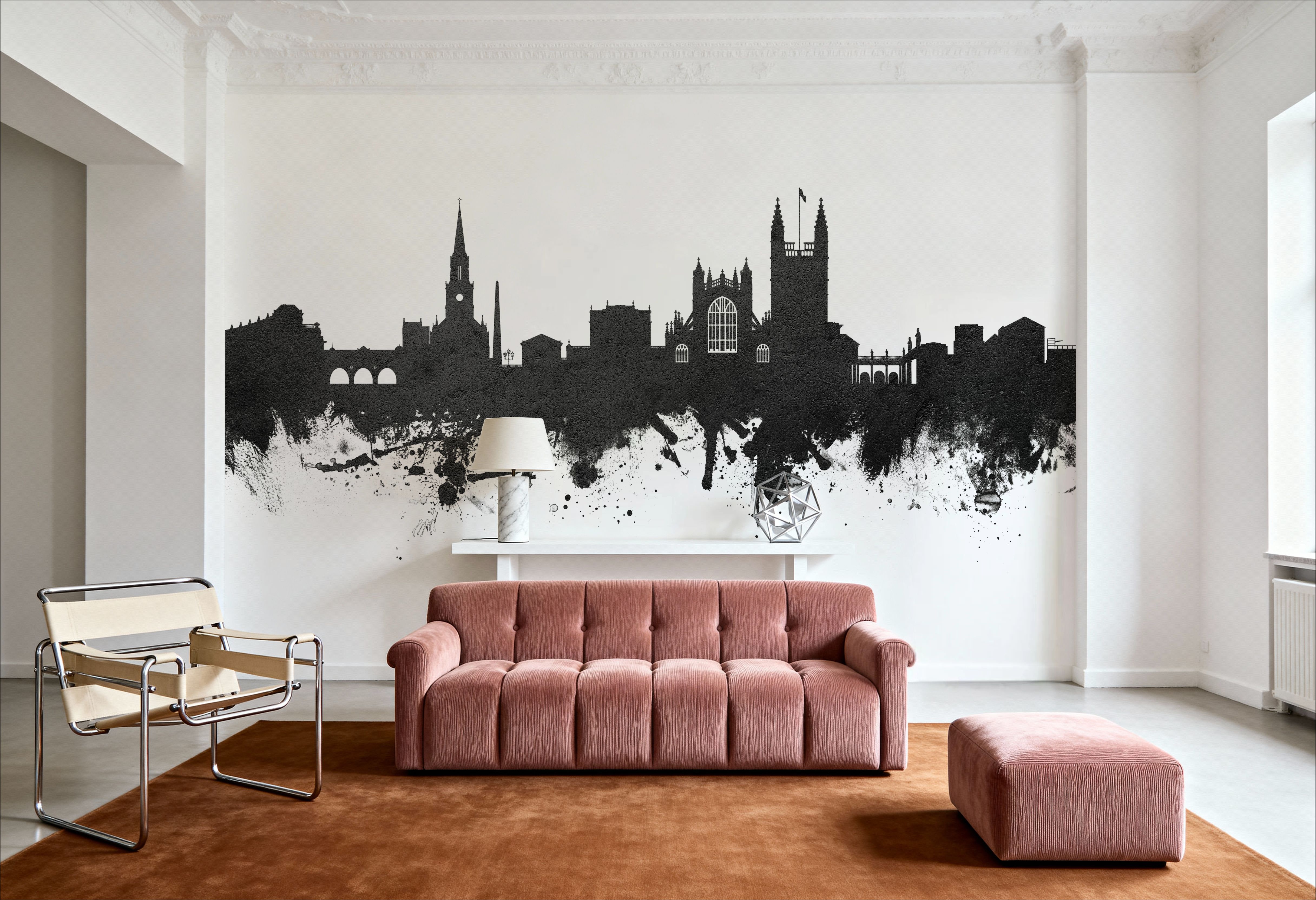 Bath England Skyline Black & White