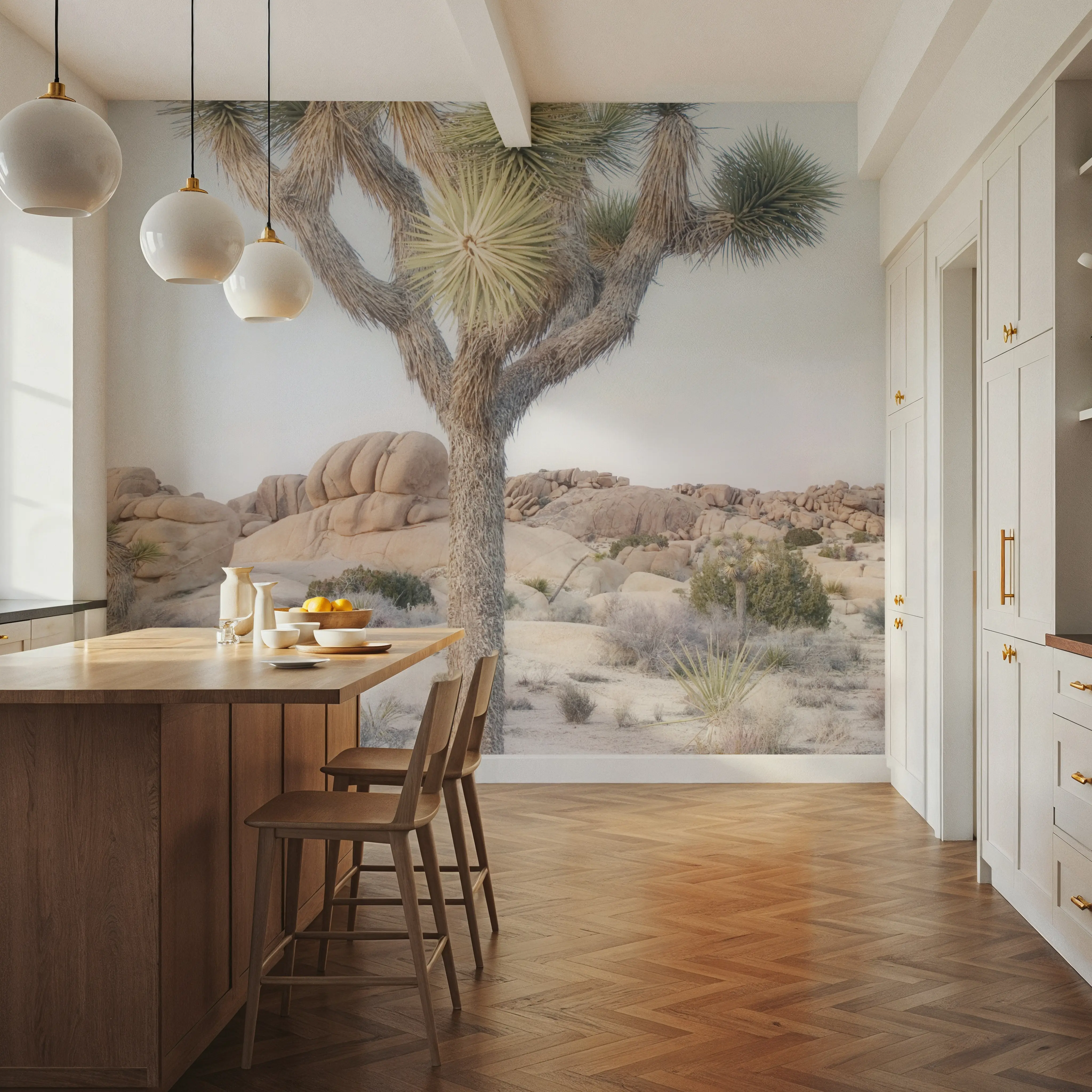 Wall Mural - Joshua Tree Study I - Desert Foliage mural wallpaper - Brown - Offices - Wallism UK - Peel & Stick or Paste-the-Wall