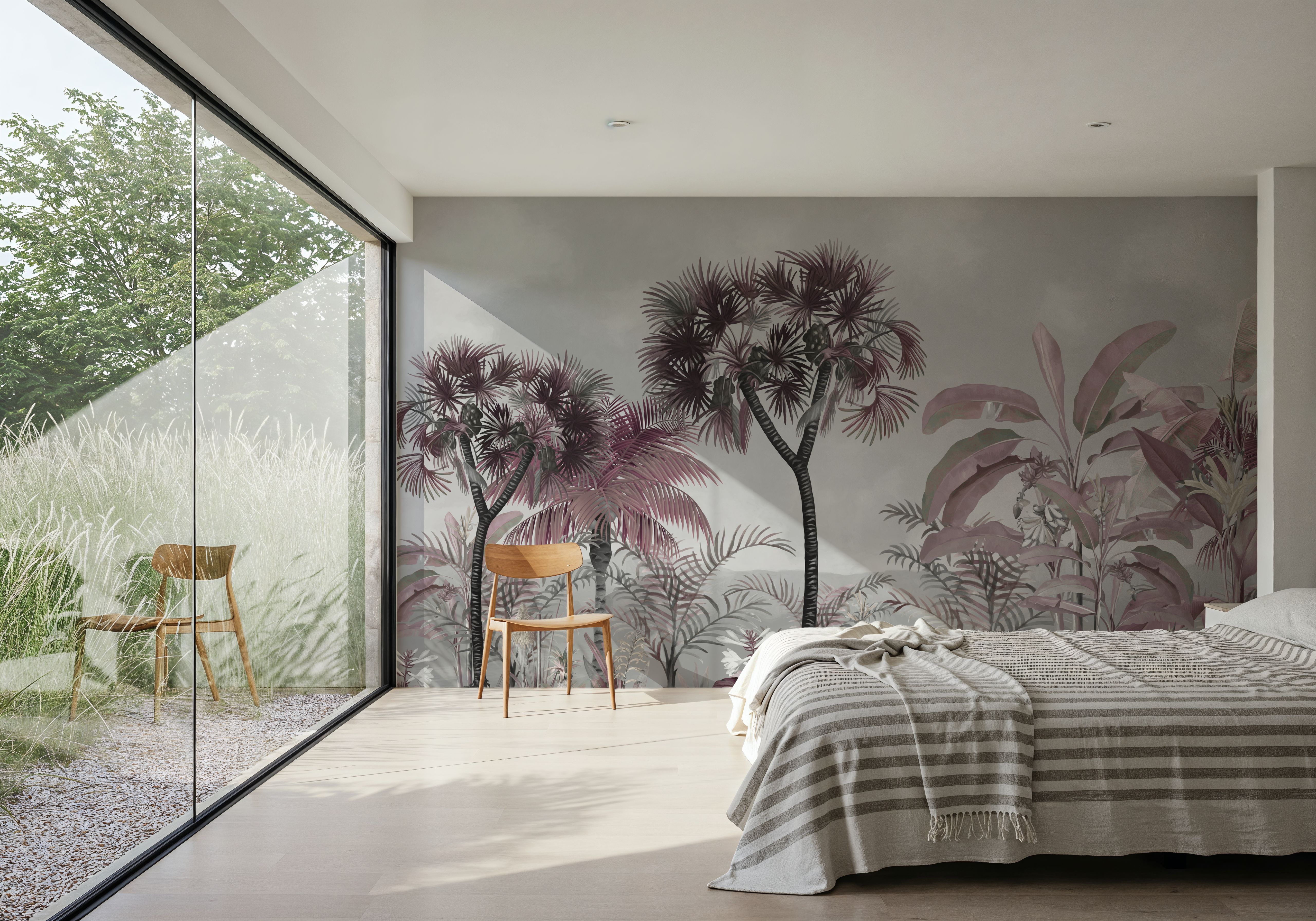 Tropical Forest Strolls Gray Blue