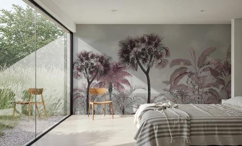 Tropical Forest Strolls Gray Blue