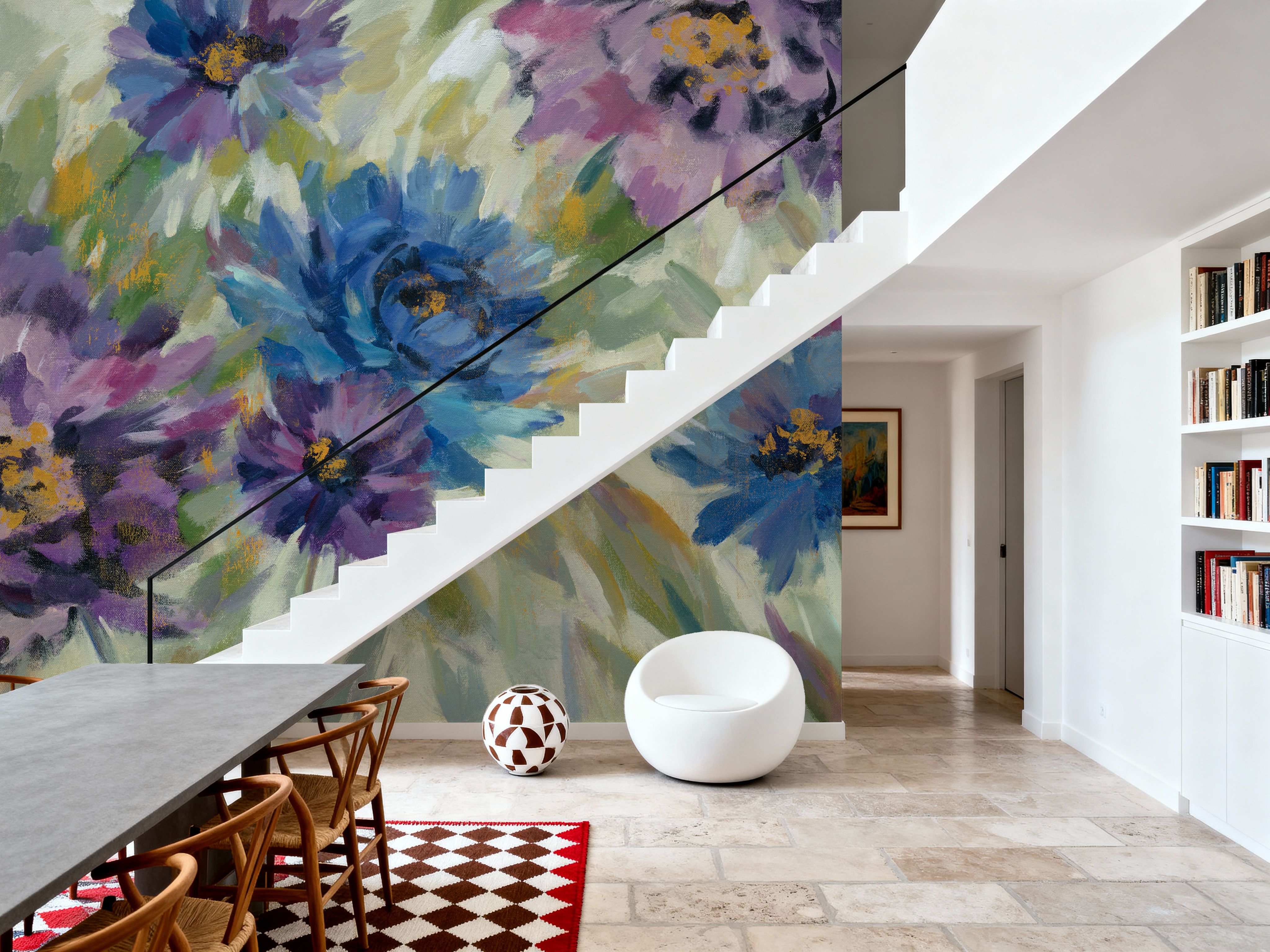 Bold Blue and Lavender Flowers