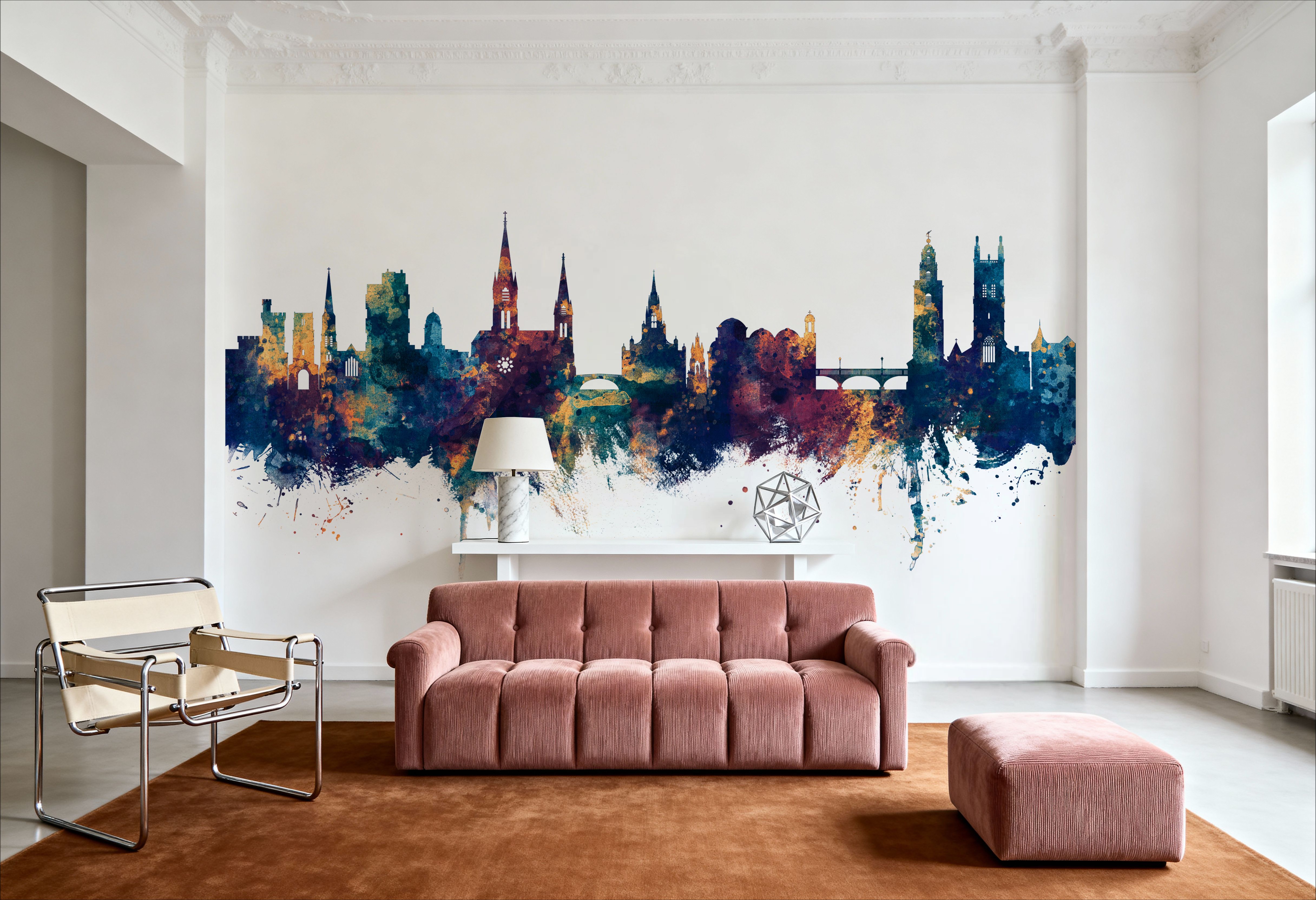 Cork Ireland Skyline Blue & Bronze