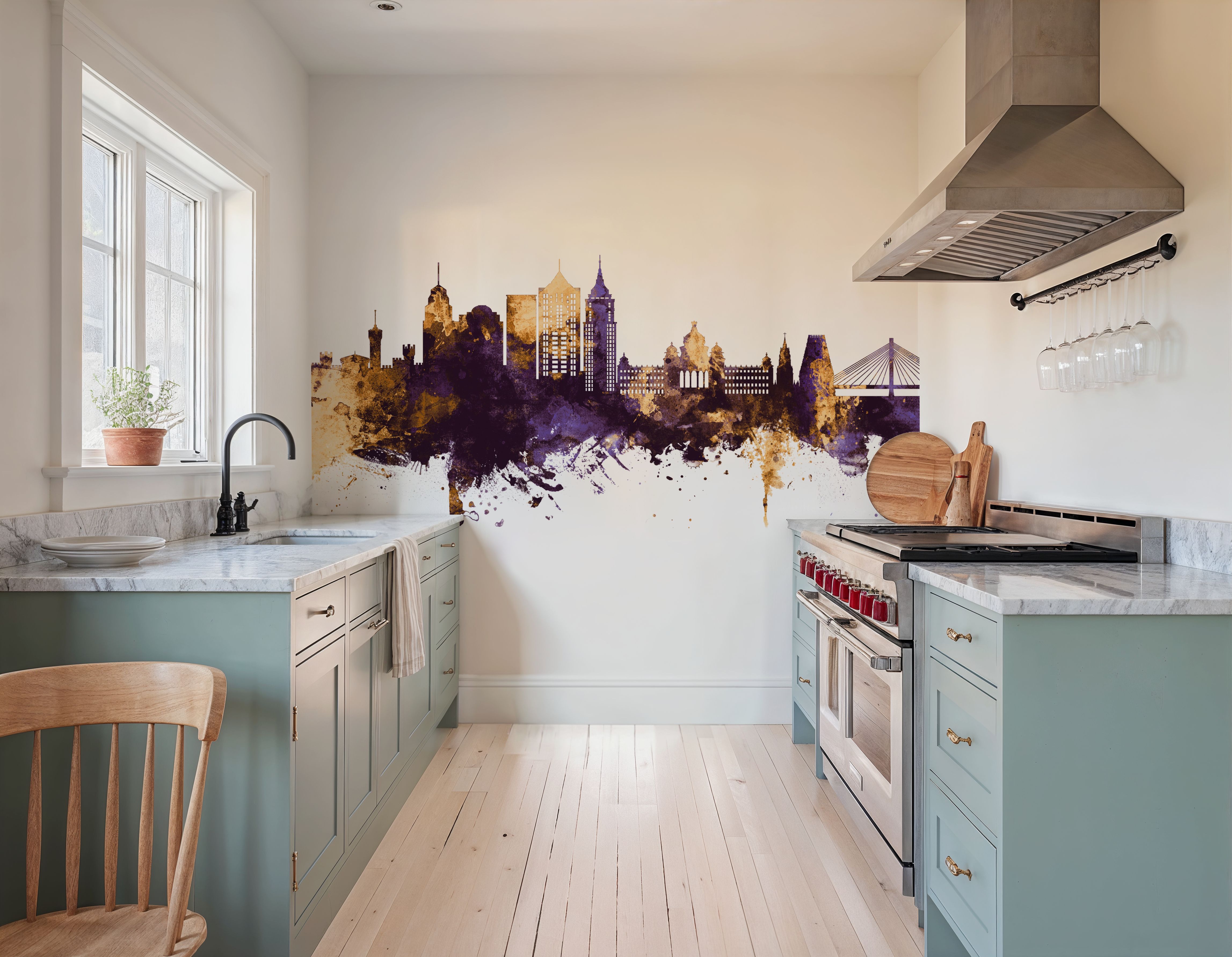 Bengaluru India Skyline Purple & Gold