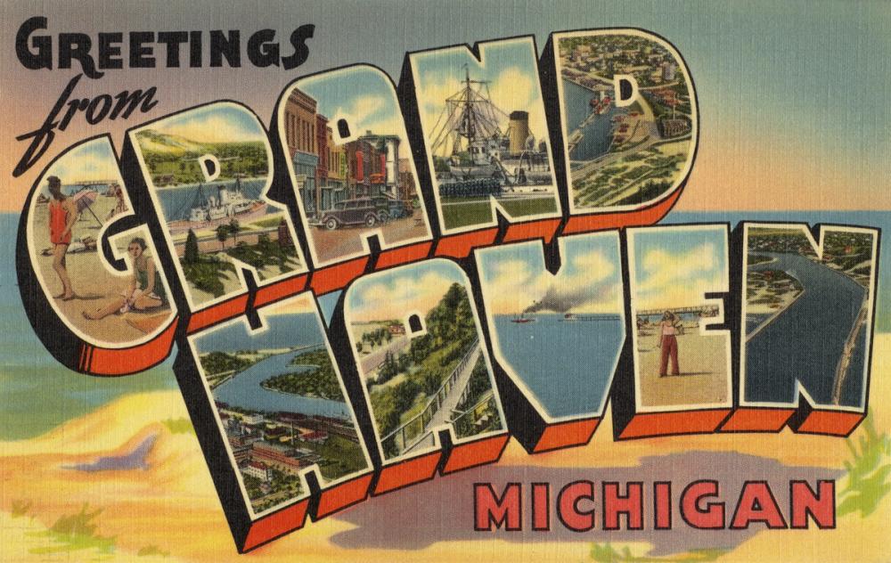 Greetings from Grand Haven - Screenprint Postcard
