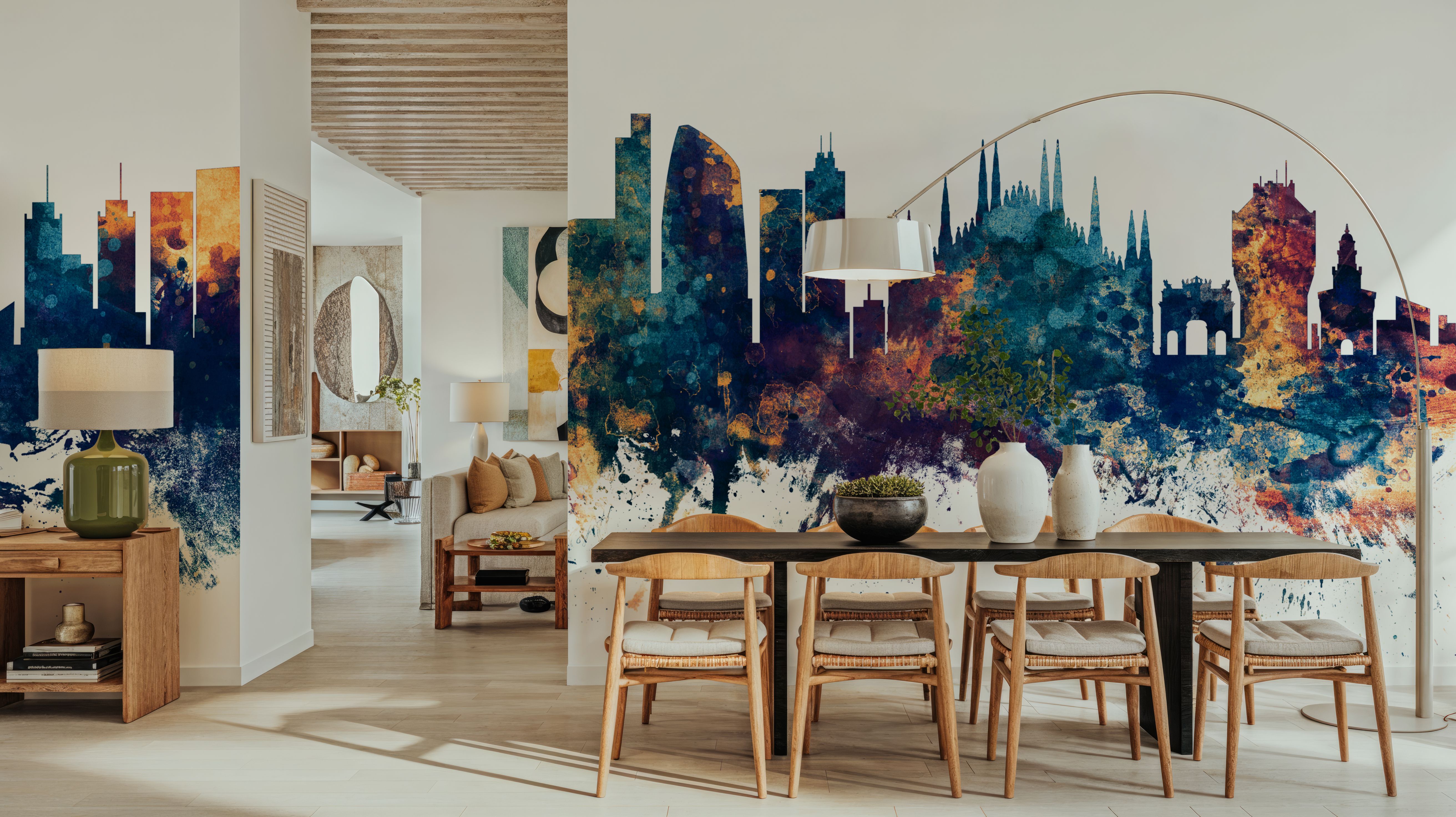 Milan Italy Skyline Blue & Bronze