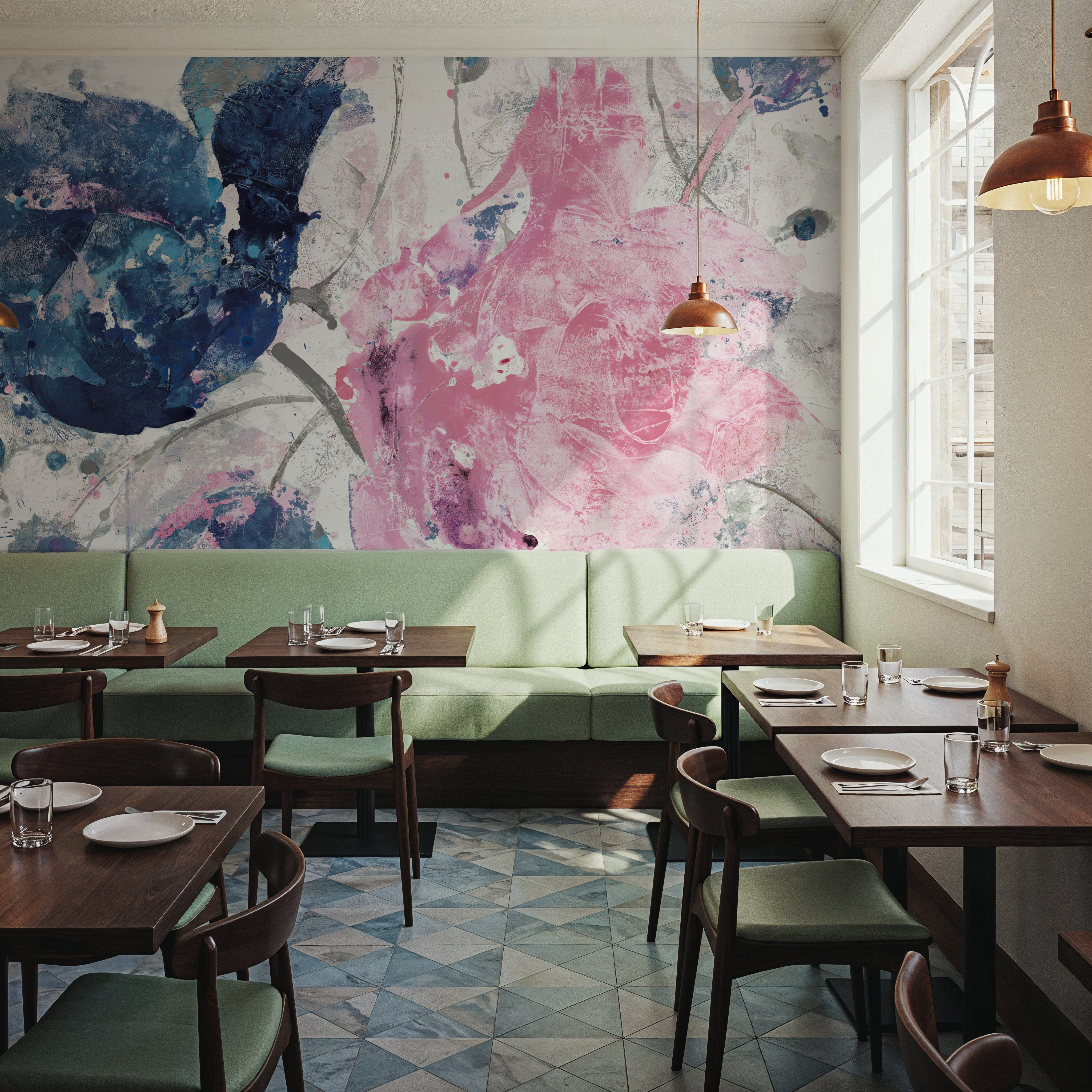 Fireworks Abstract Navy Blue