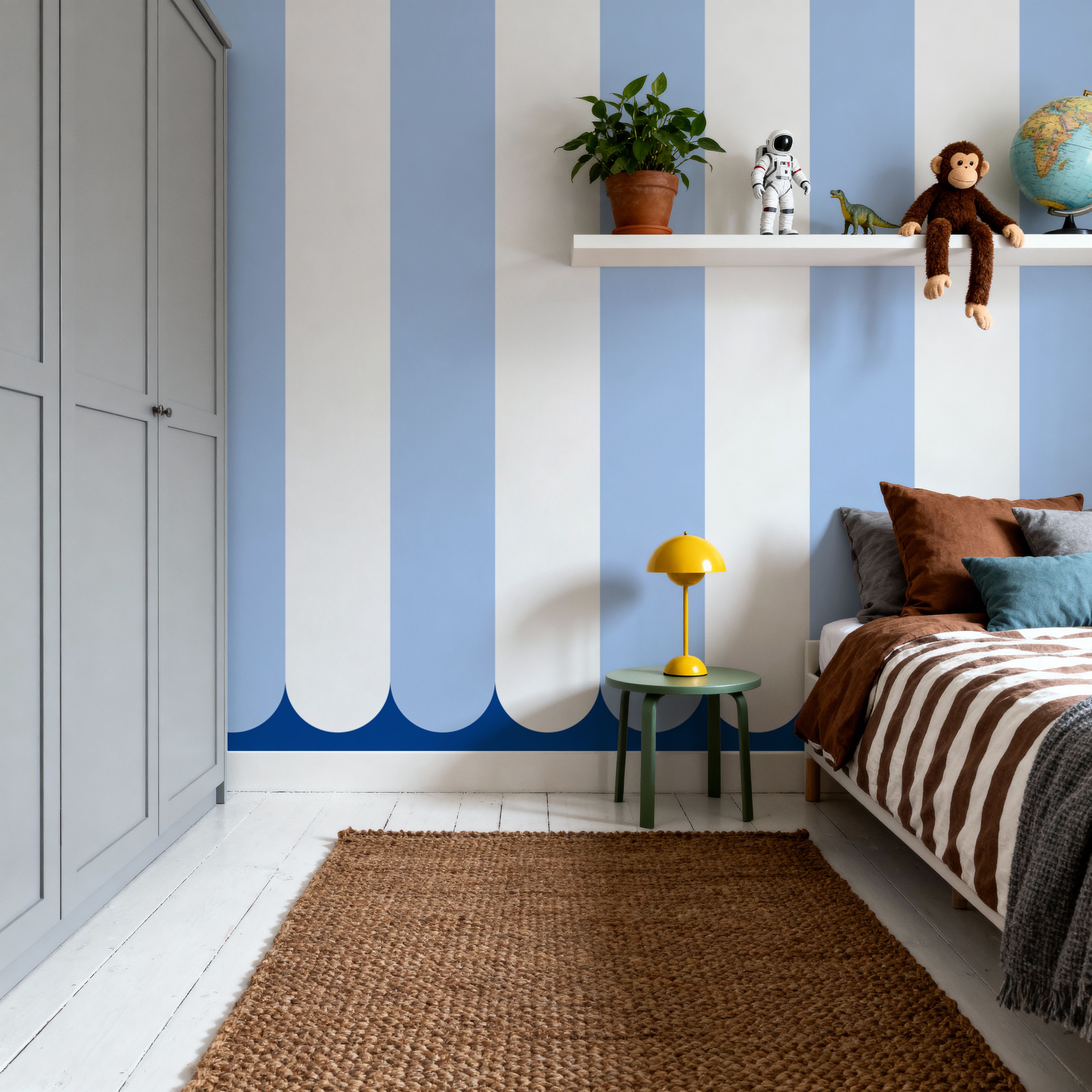 Scalloped Circus Wall, Baby Blue