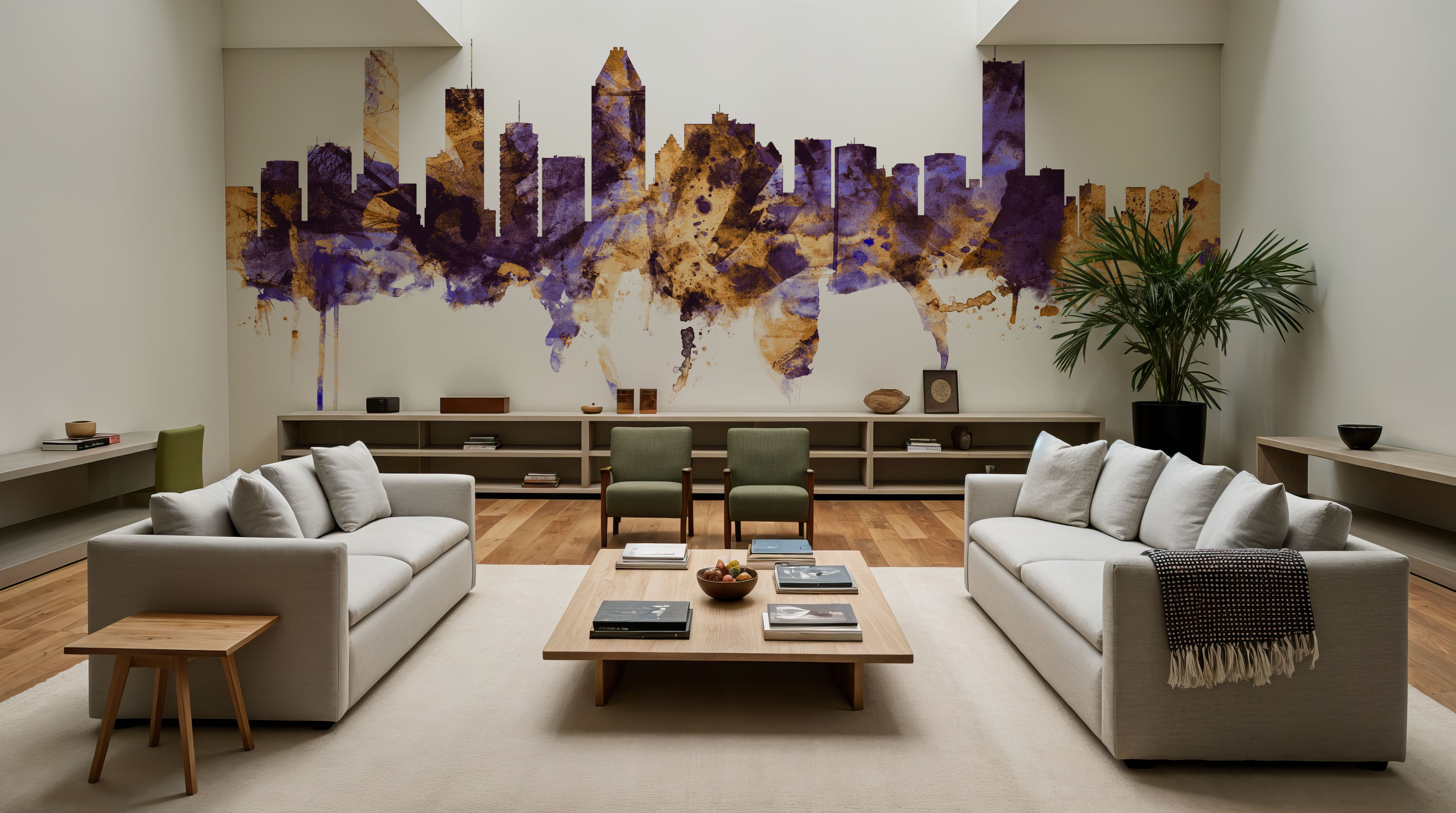 Montreal Canada Skyline Purple & Gold, Papier peint