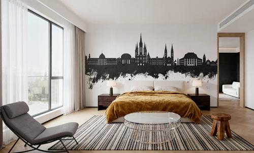 Weisbaden Germany Skyline Black & White