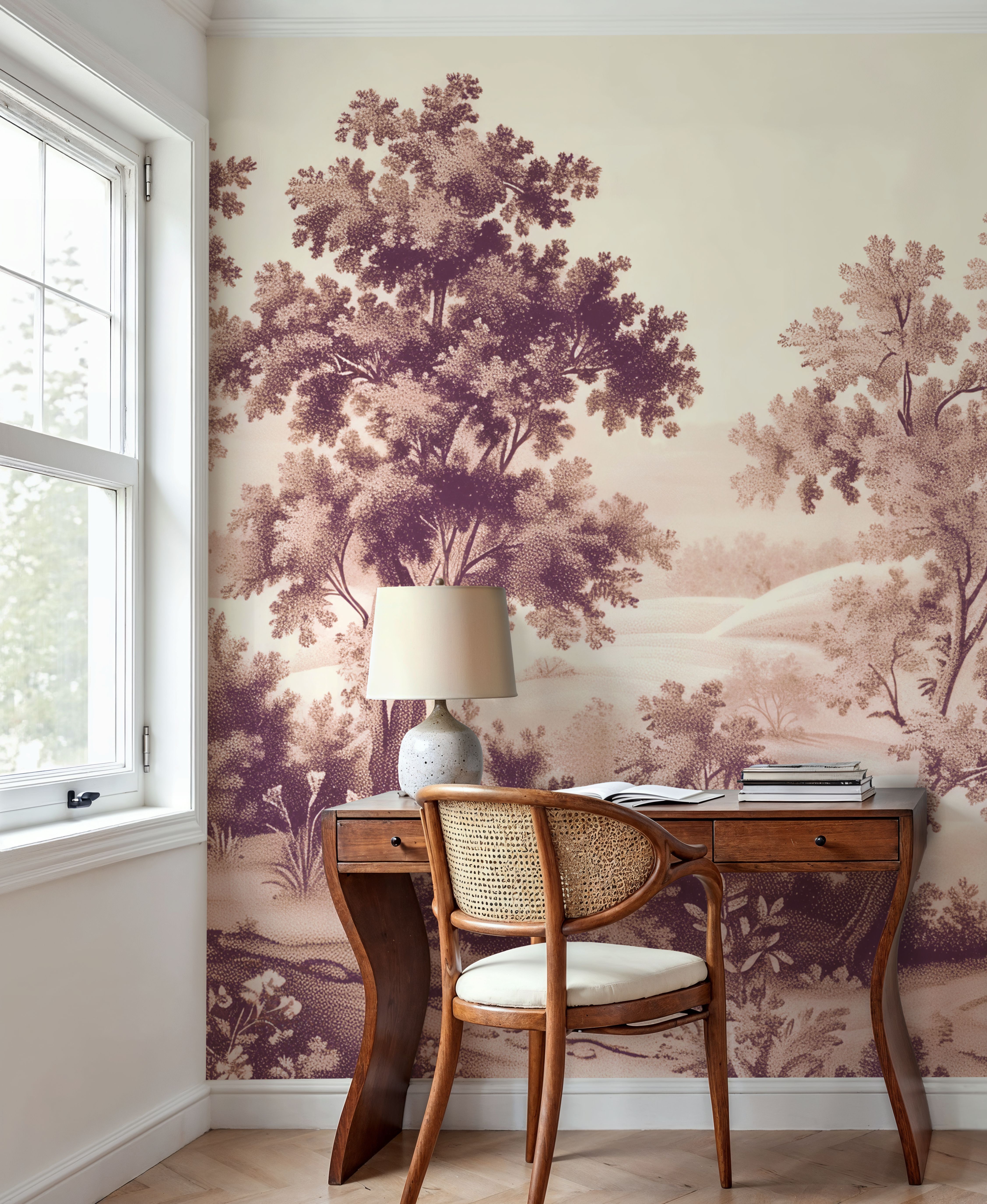 Pastoral Toile, Burgundy