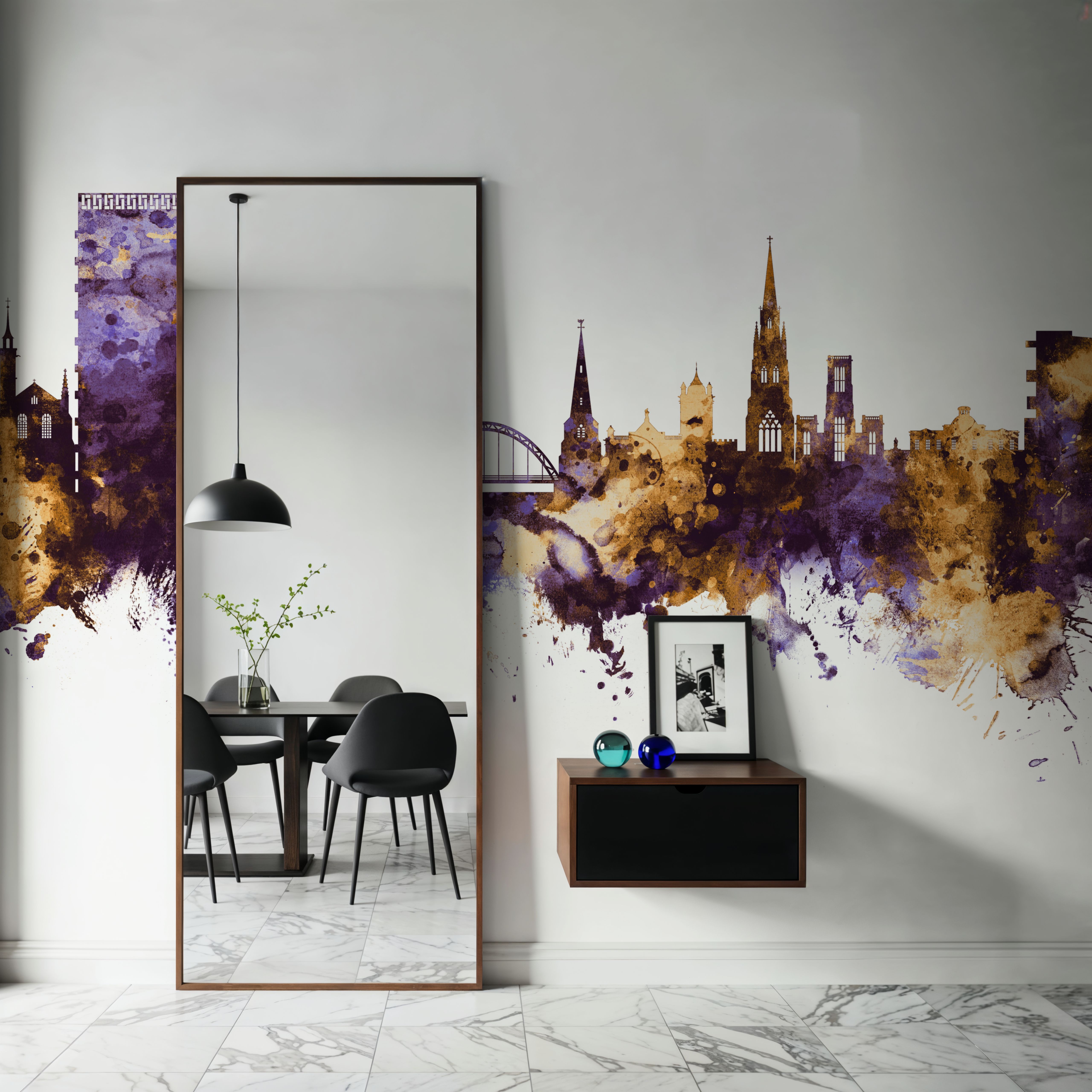 Cheltenham England Skyline Purple & Gold