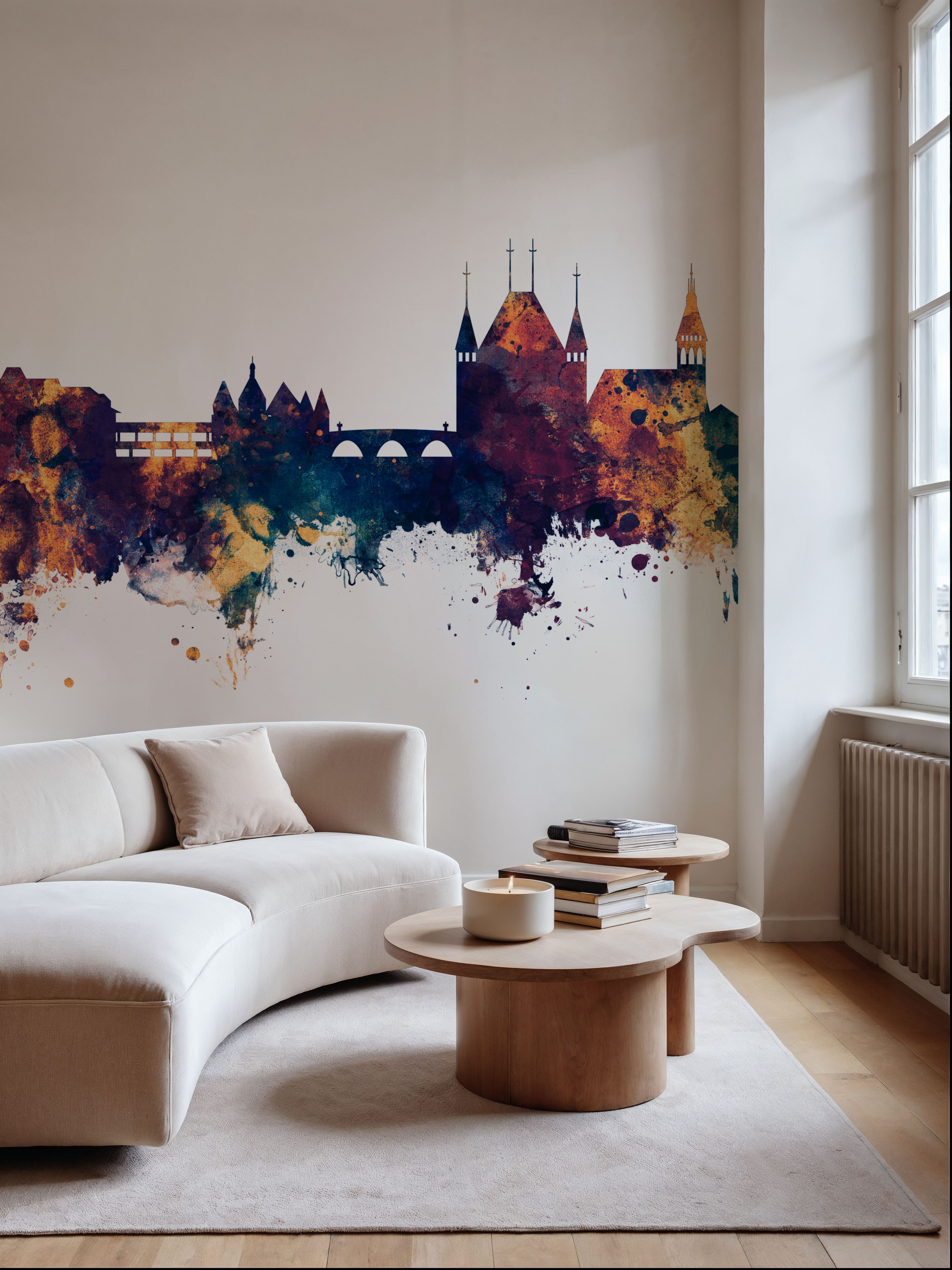 Thun Switzerland Skyline Blue & Bronze