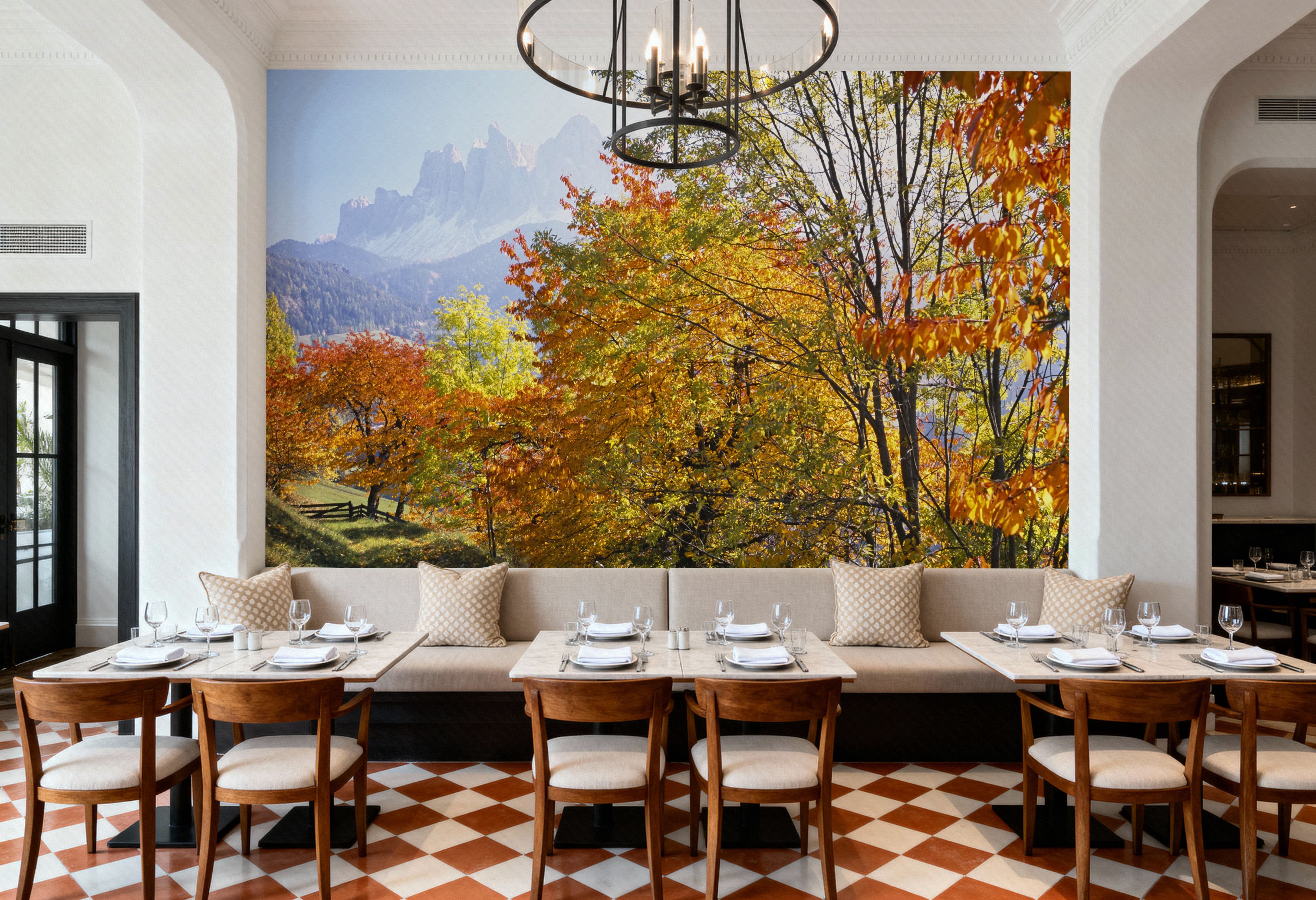 Autumn Mountain Glow, Papel pintado