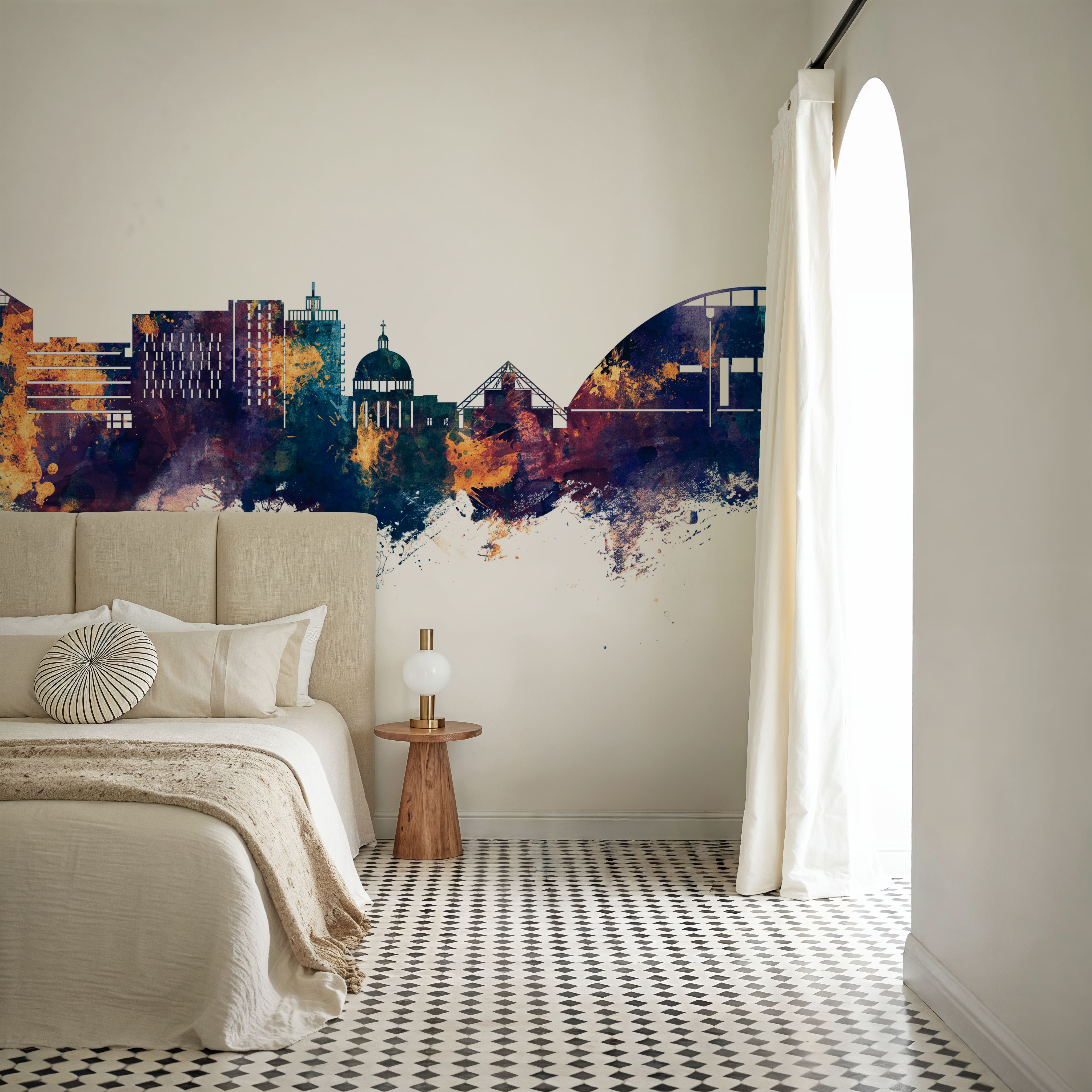 Milton Keynes England Skyline Blue & Bronze