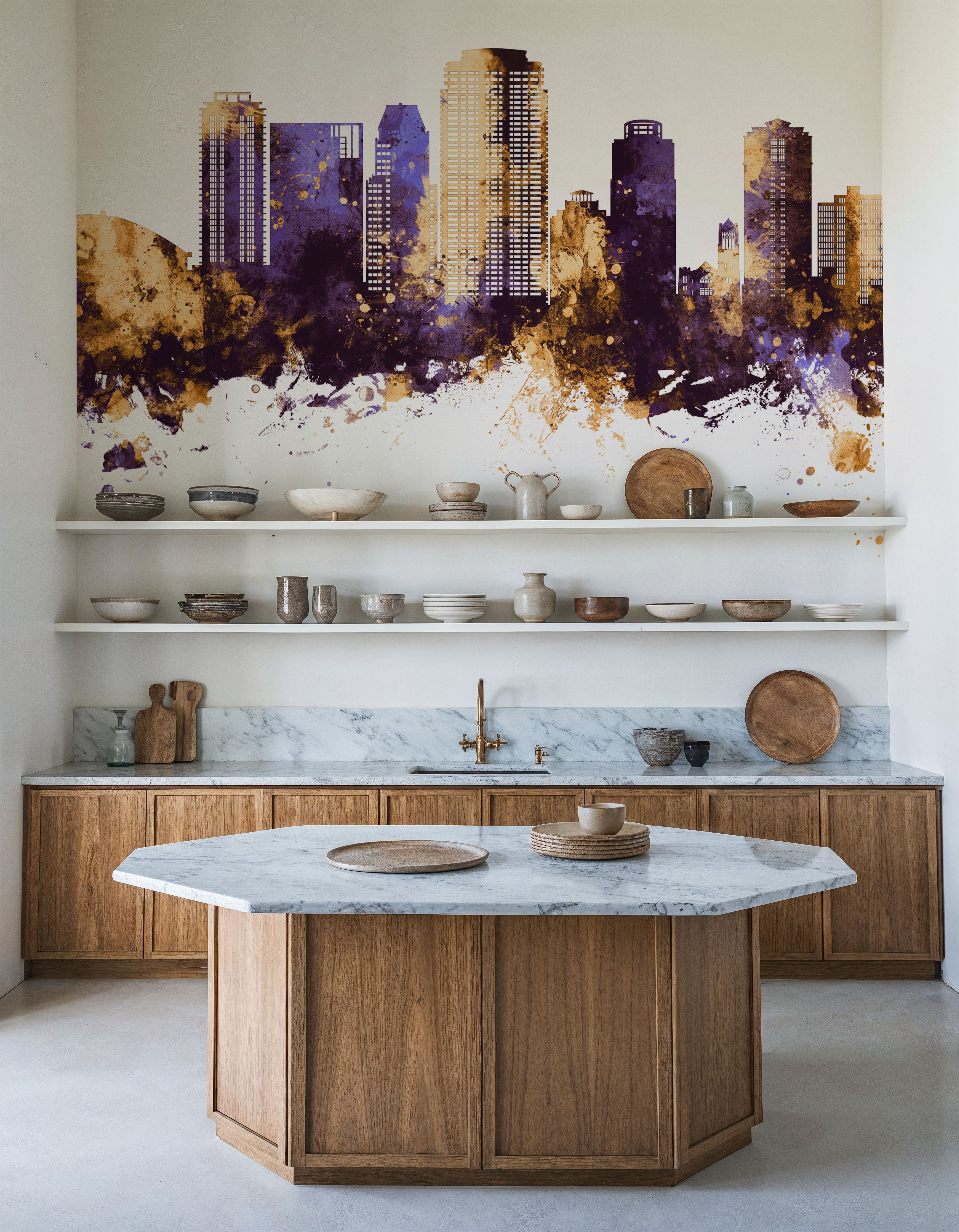 St Petersburg Florida Skyline Purple & Gold