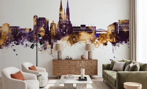 Uppsala Skyline Purple & Gold