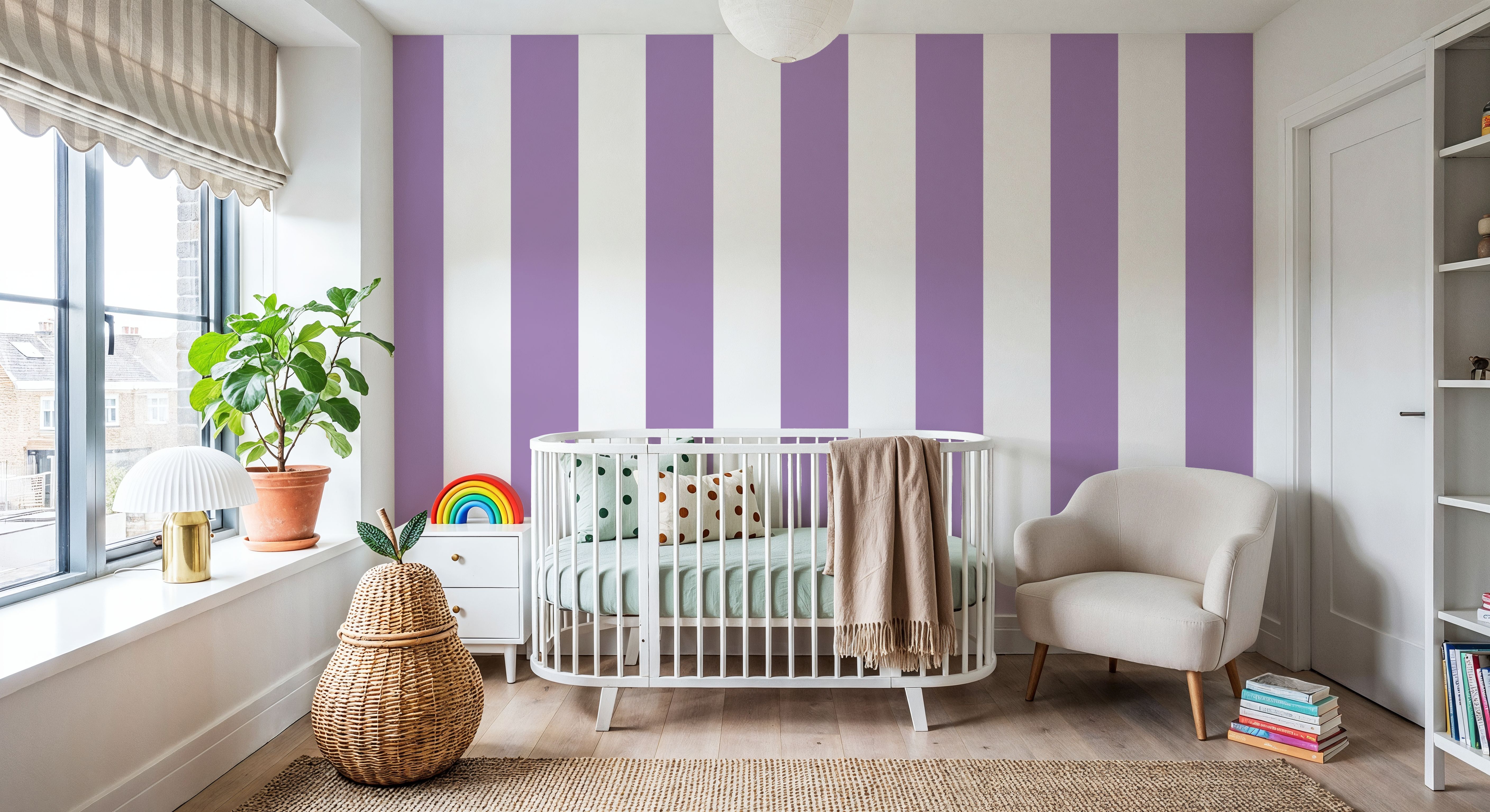 Scalloped Circus Stripes, Purple