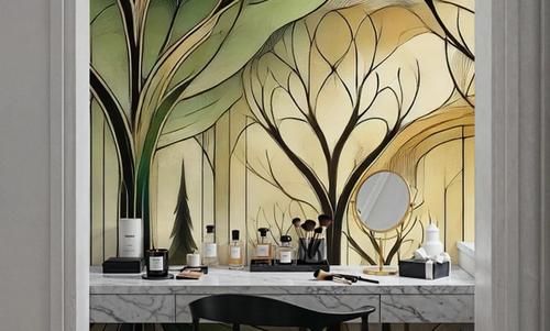 Vintage Treescape Essence in Art Deco