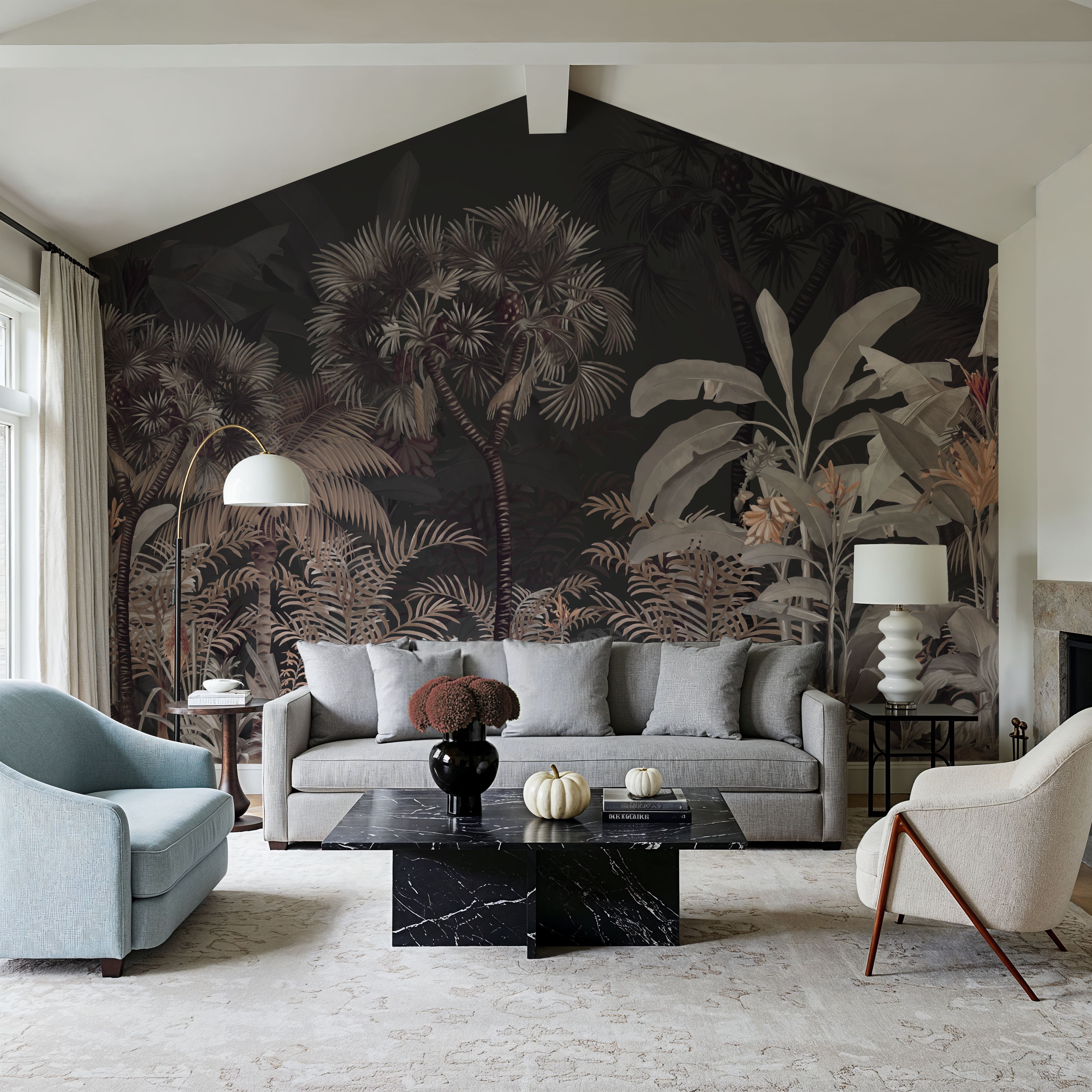 Tropical Forest Strolls Dark Gray