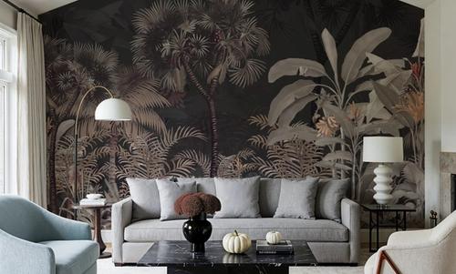 Tropical Forest Strolls Dark Gray