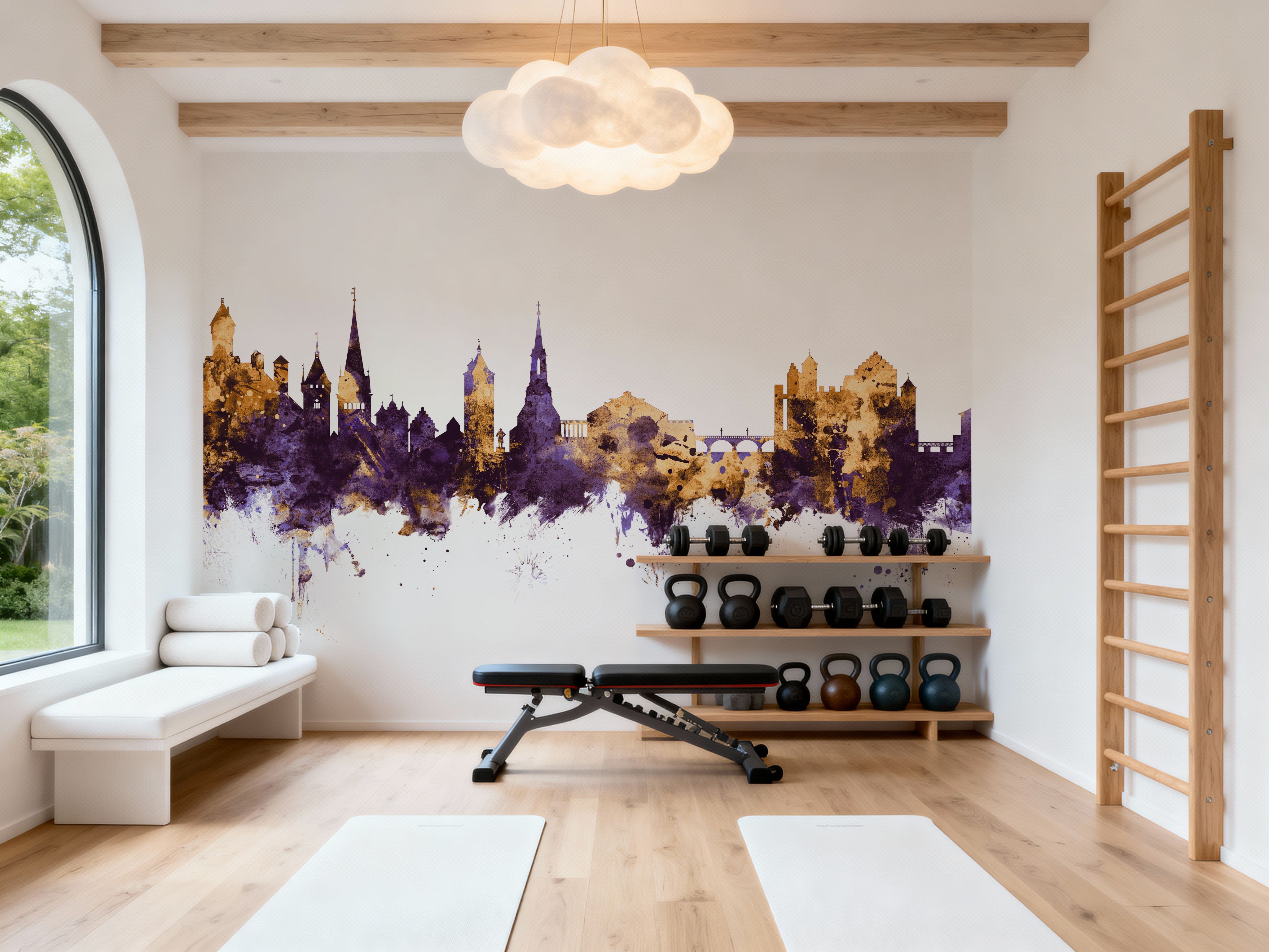 Schaffhausen Switzerland Skyline Purple & Gold