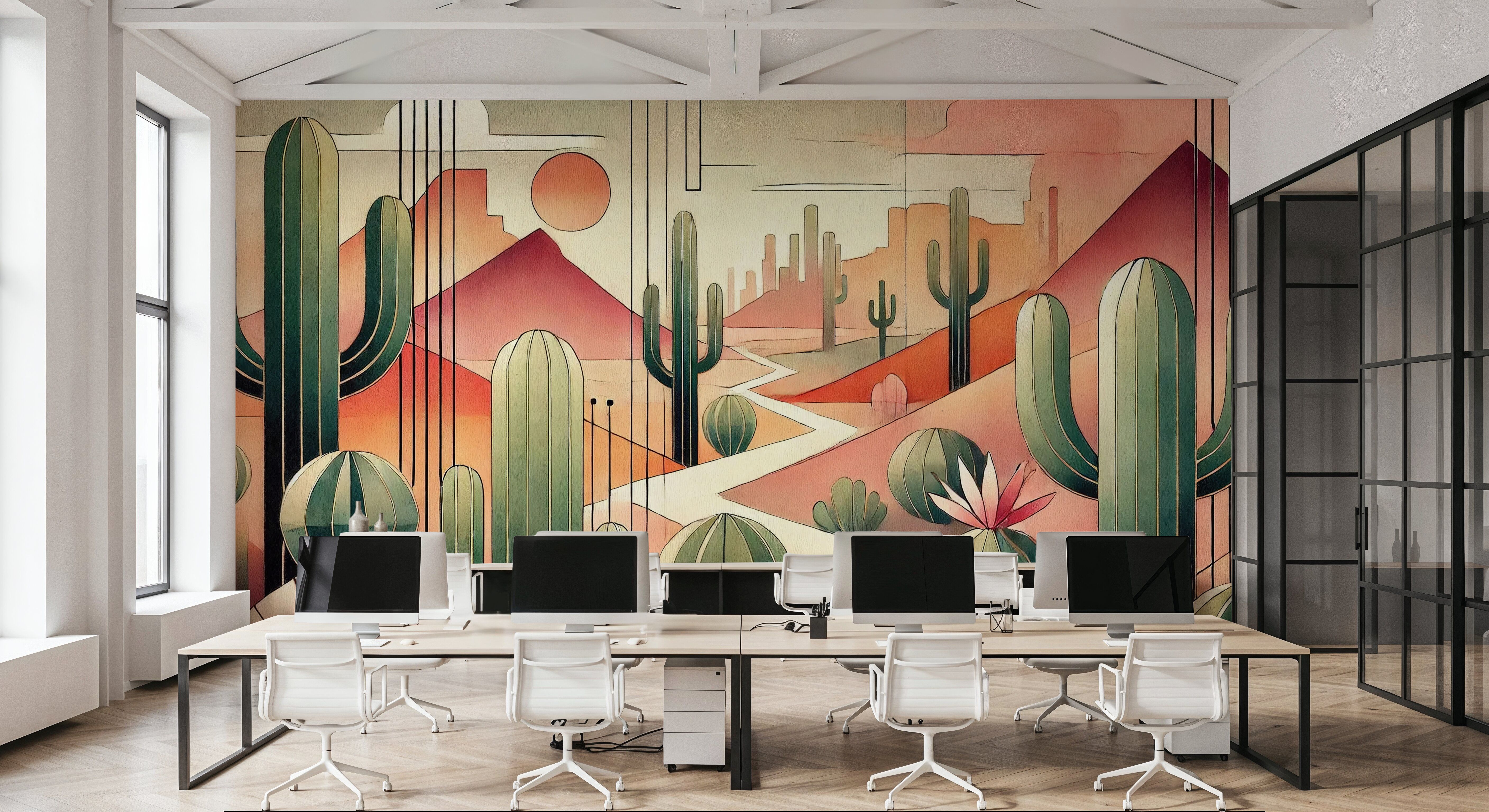 Cactus Sunset Vista, Wallpaper