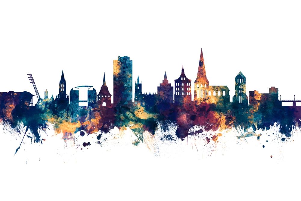 Rostock Germnay Skyline Blue & Bronze