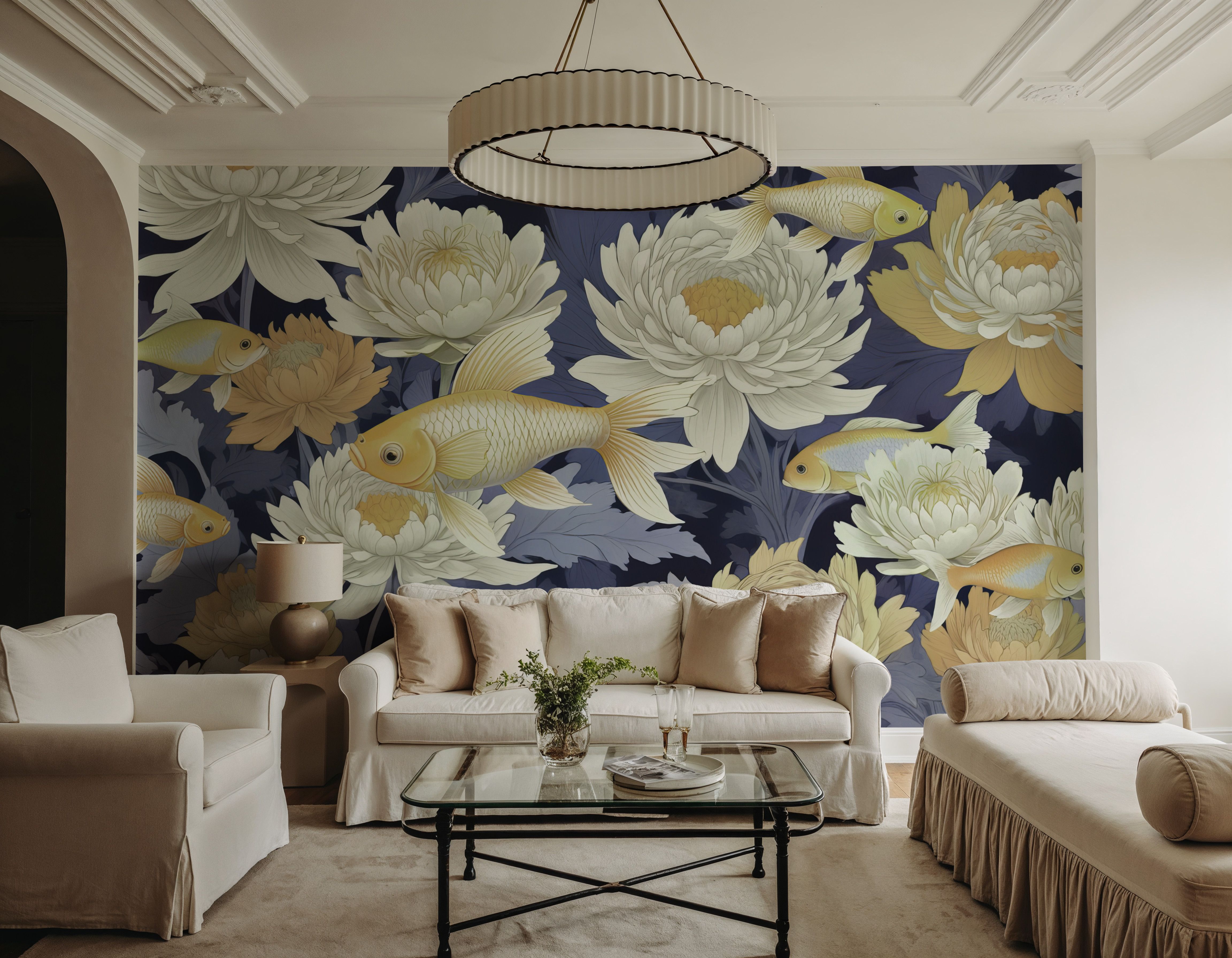 Dancing Fish, Yellow on Purple