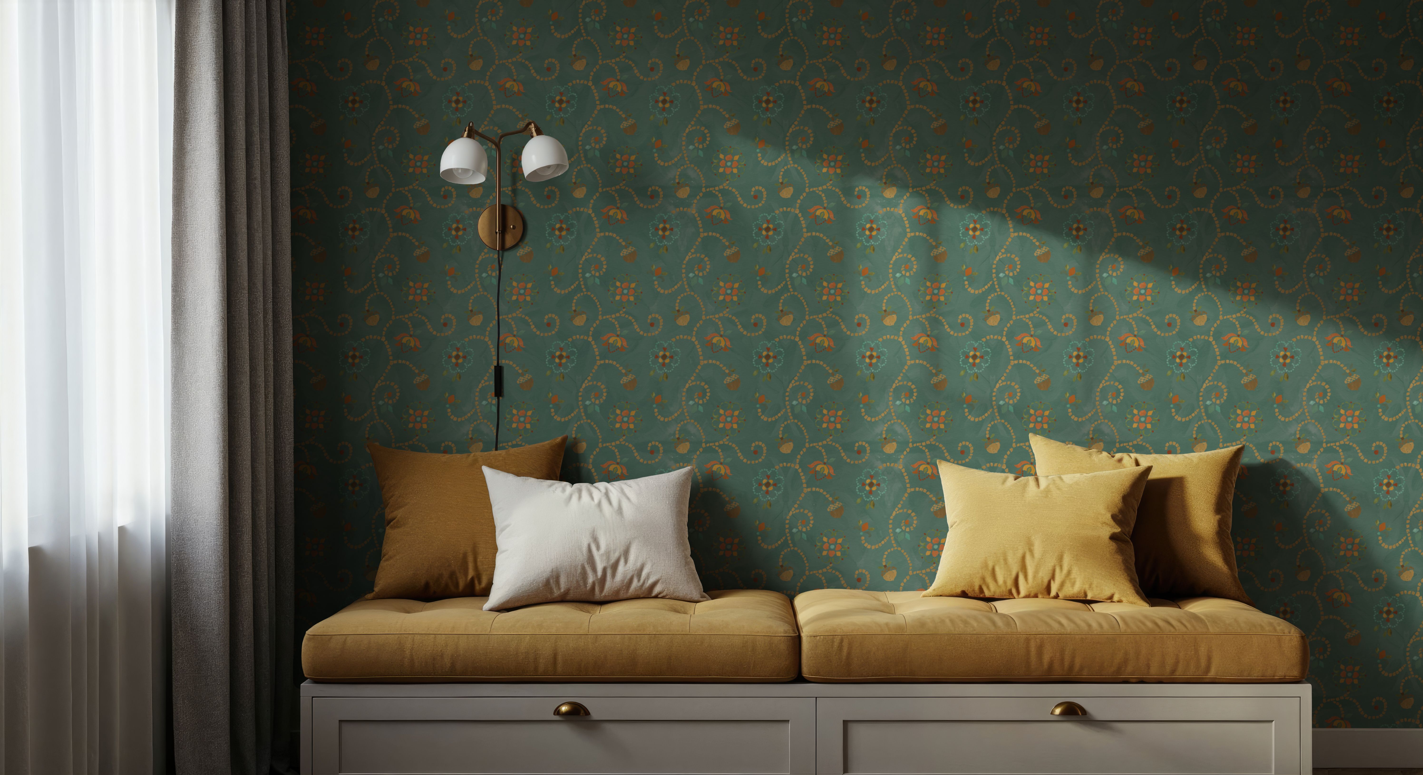 Autumn Acorns Turqouise