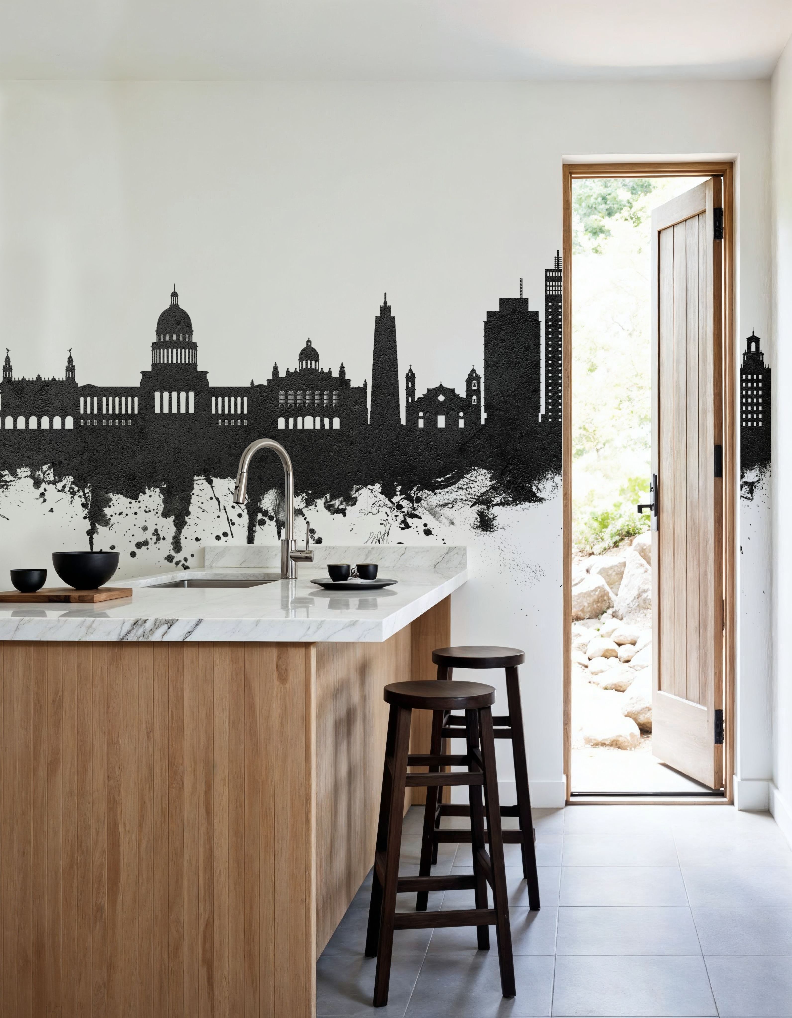 Havana Cuba Skyline Black & White