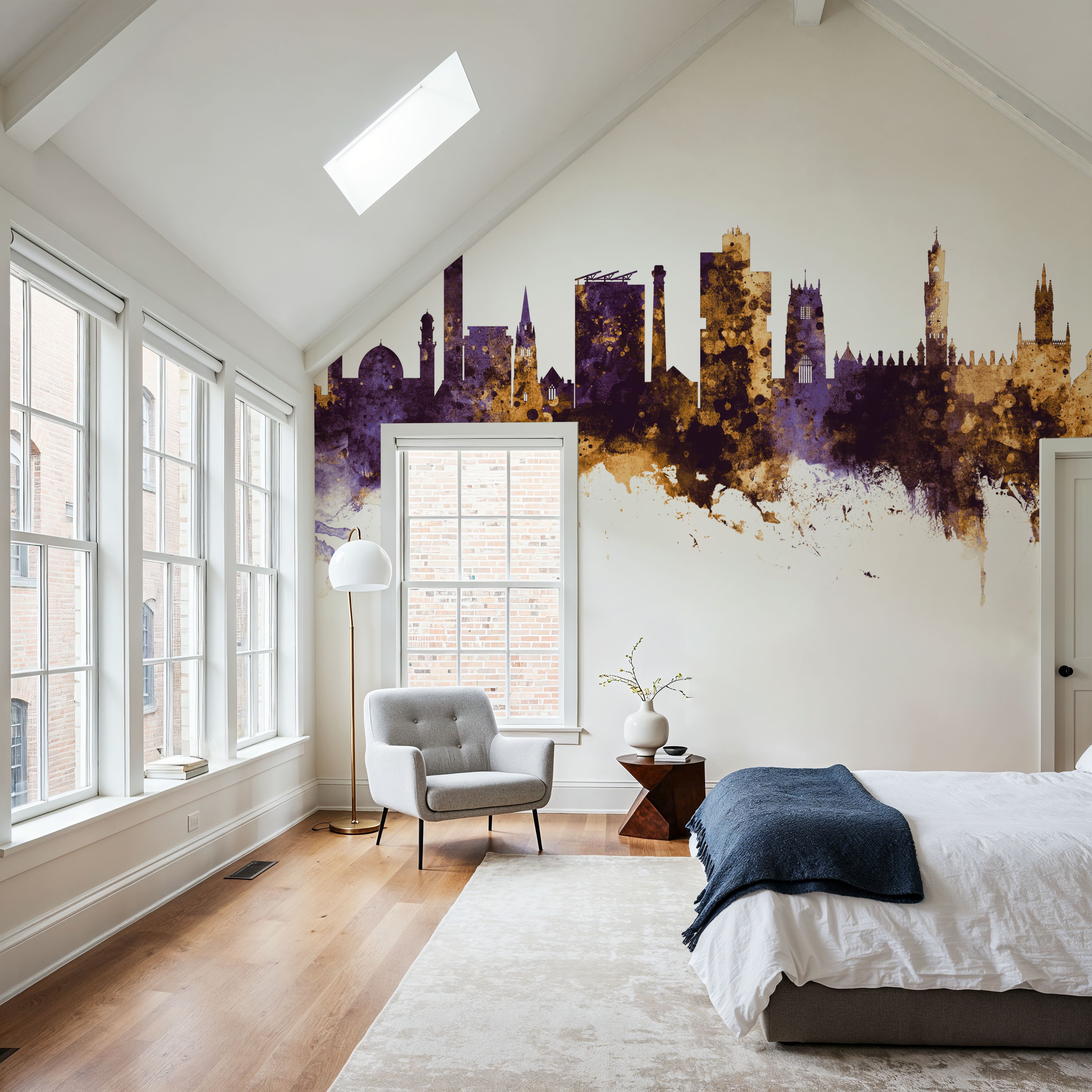 Bradford England Skyline Purple & Gold