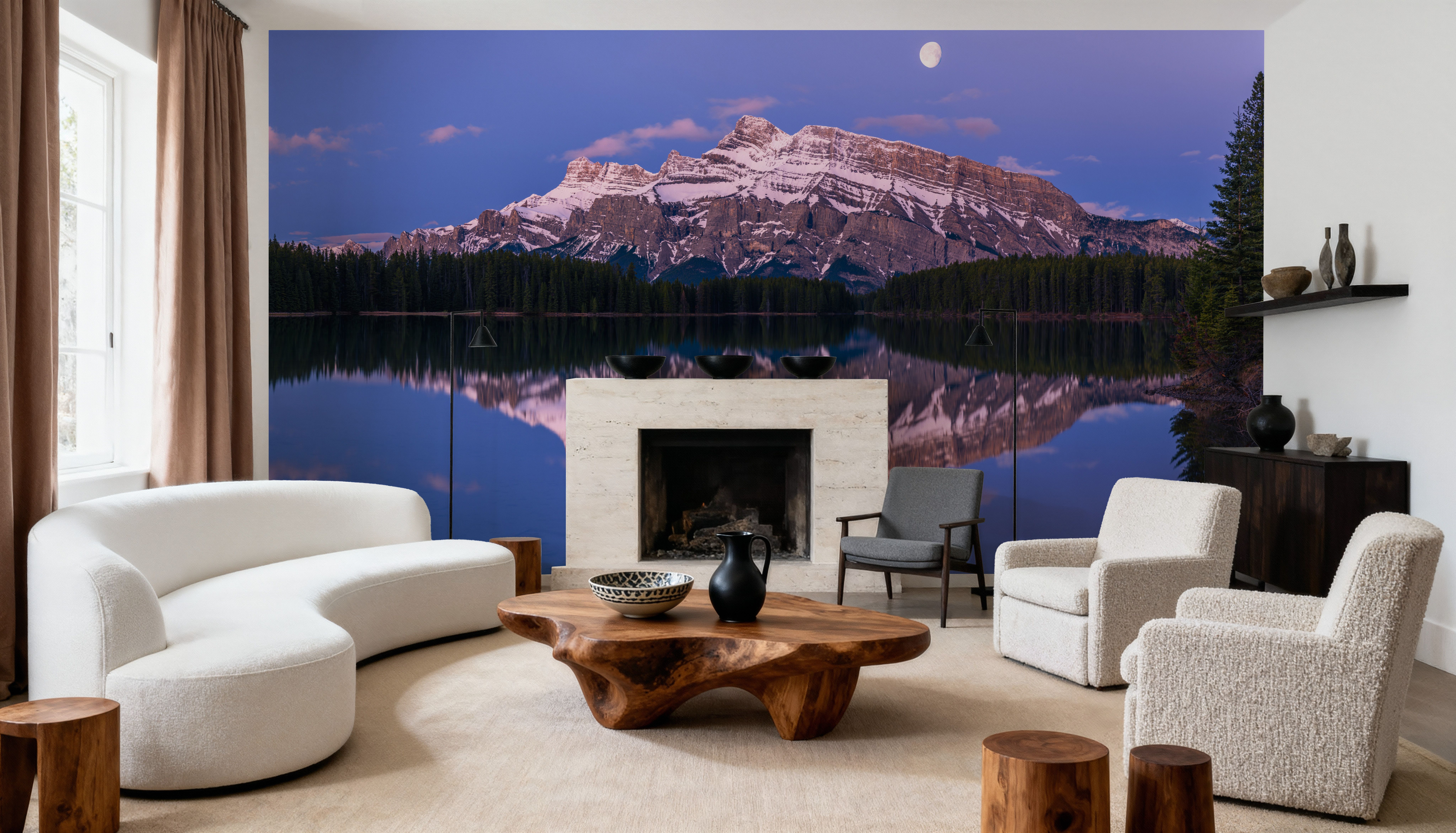 Mount Rundle Moon, Wallpaper