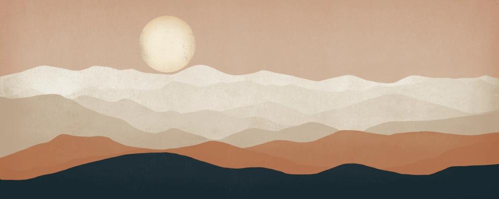 Mojave Mountains and Moon