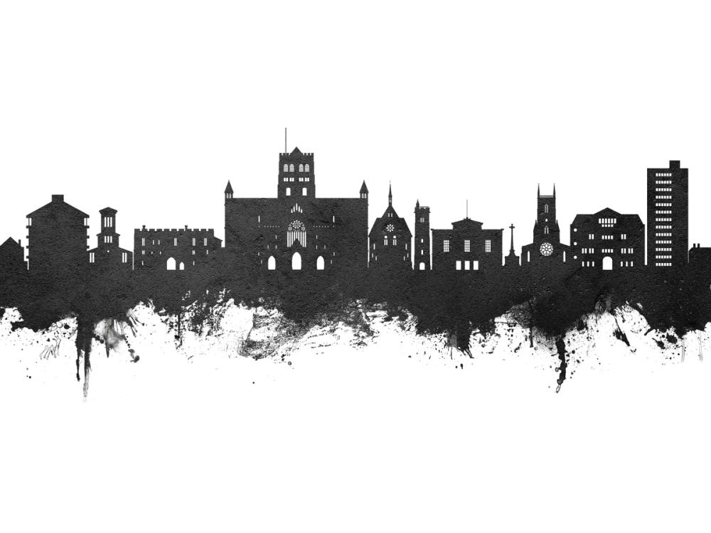 St Albans England Skyline Black & White