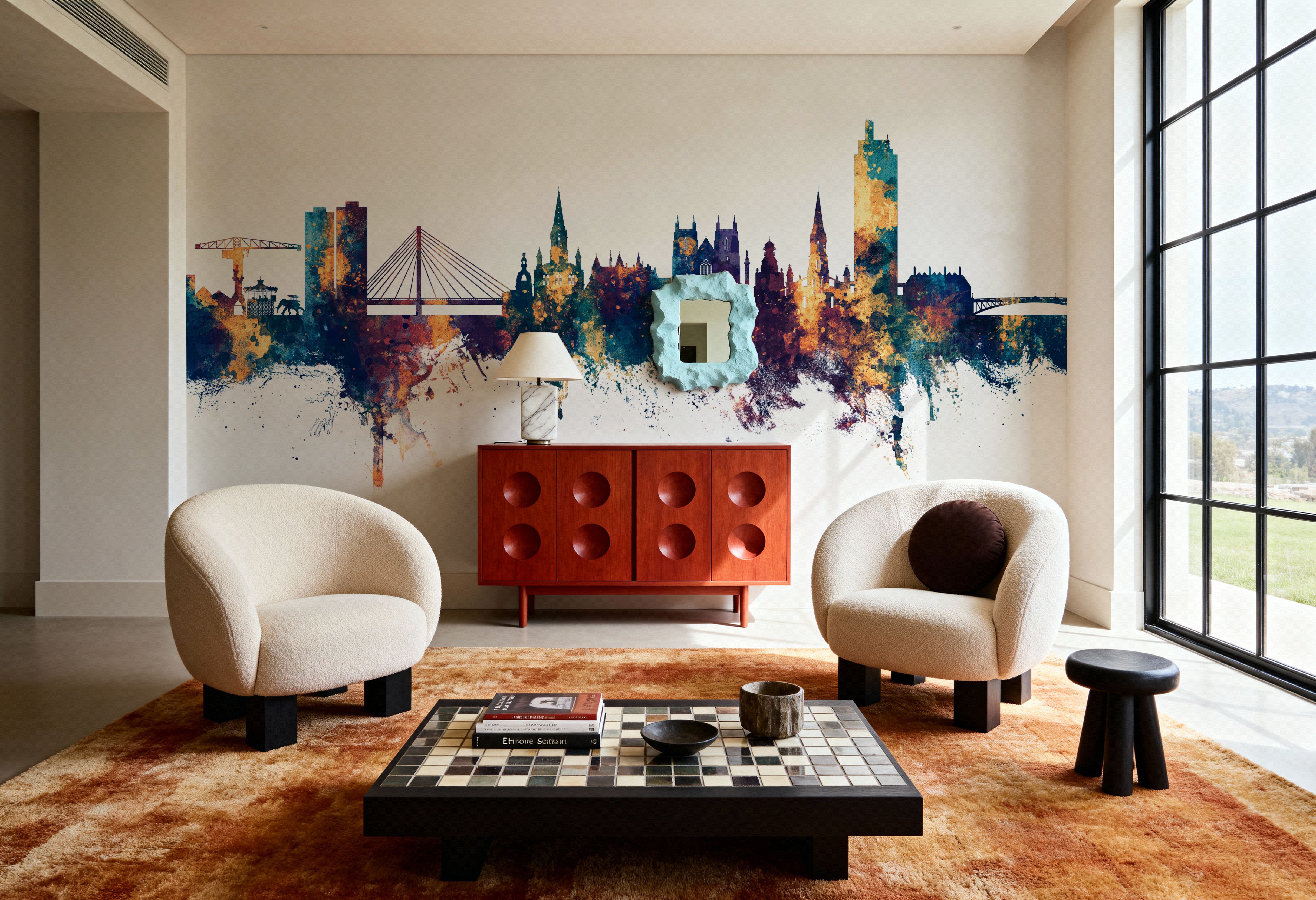 Nantes France Skyline Blue & Bronze