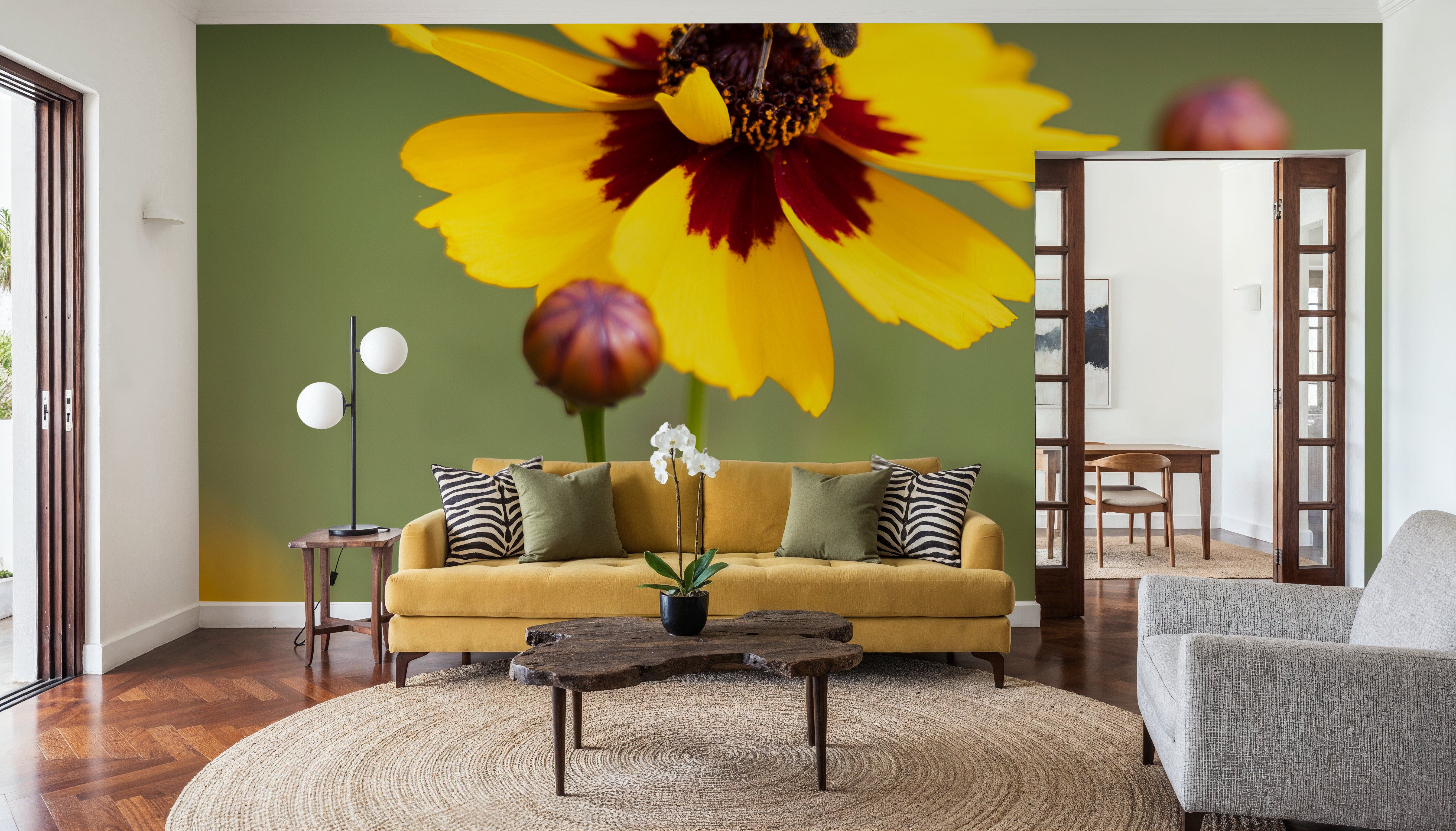 Garden Flower and Bee