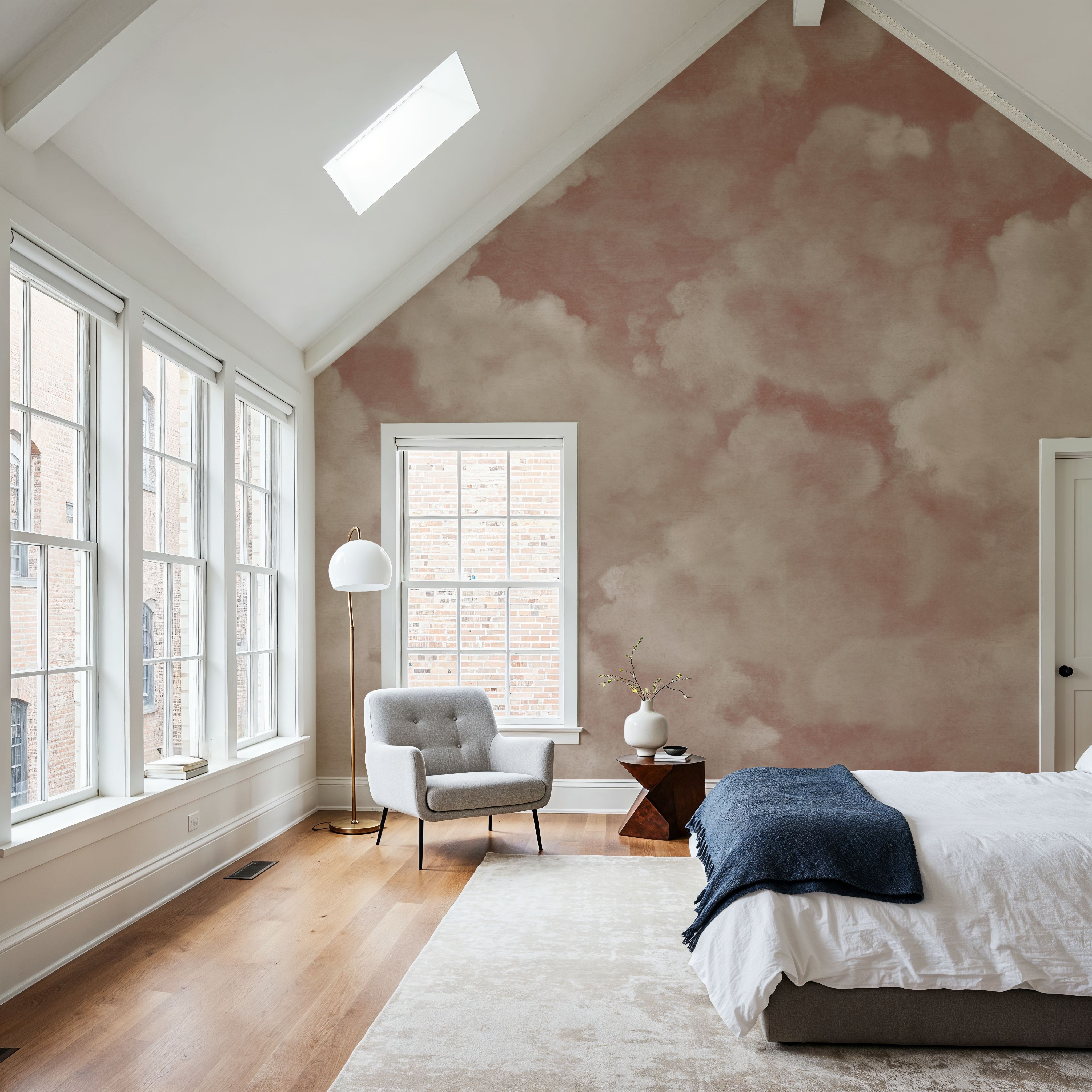 Painted Dreamy Clouds, Dusty Rose