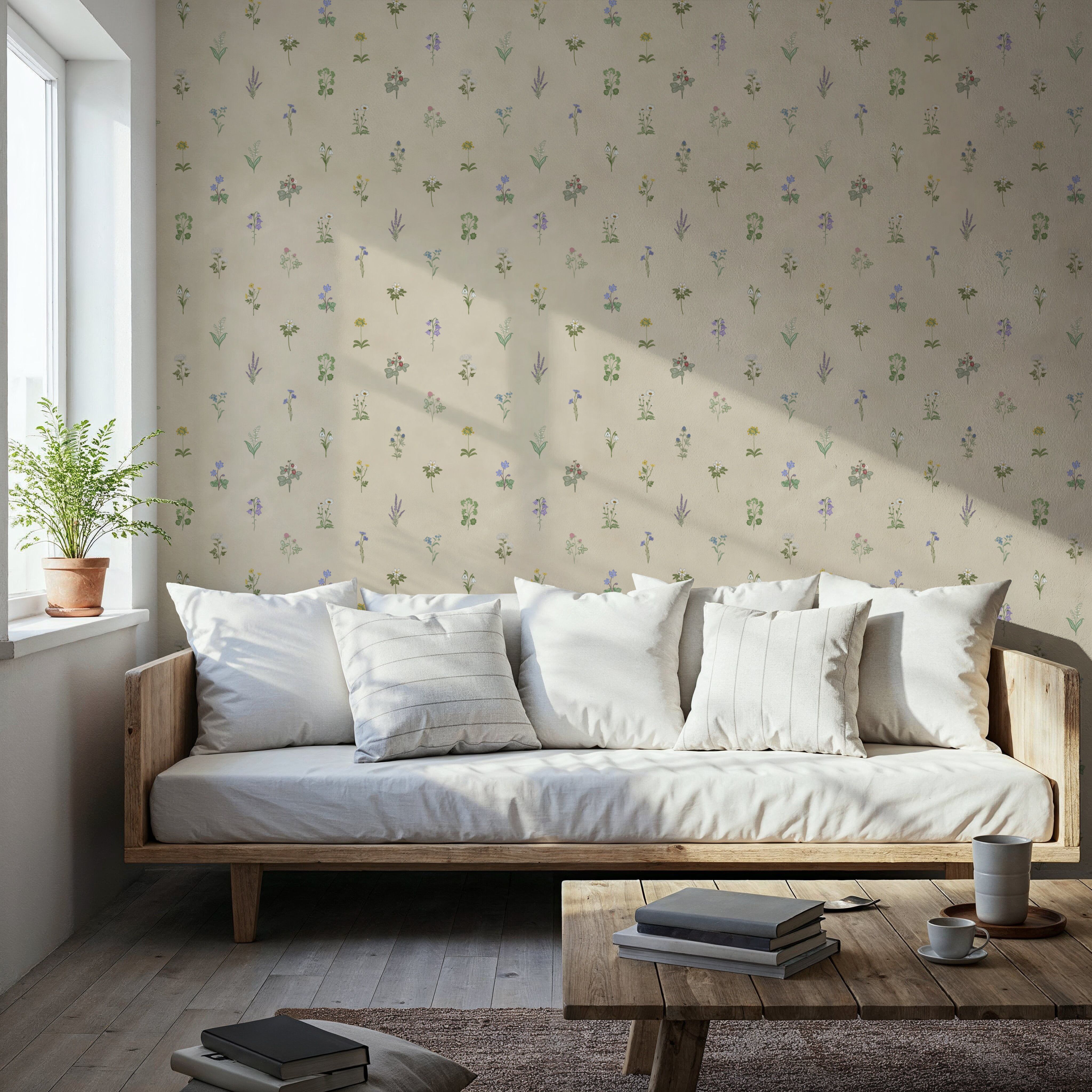 Nordic Flora, Light Beige, Wallpaper